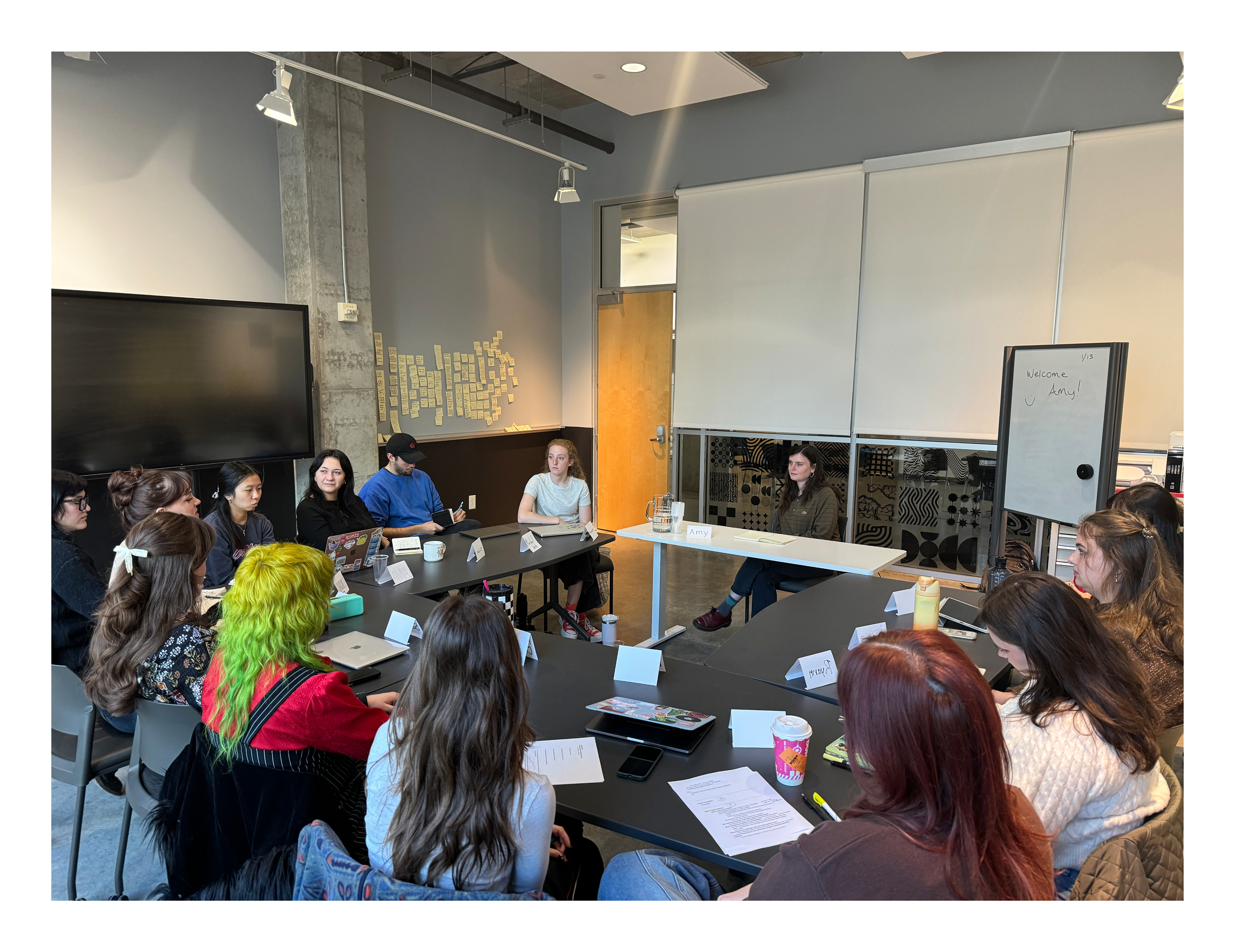 Layton Design Studio's initial Client Meeting with Amy Scott (Pictured at the white table Middle-Right)