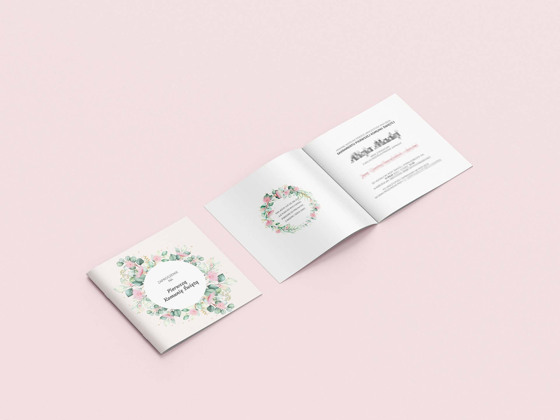 Projekt zaproszenia na Komunię Świętą