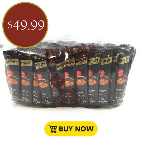Africafe 1.6gm Stick, Pack of 100, Pure Instant Coffee from Tanzania, Africa