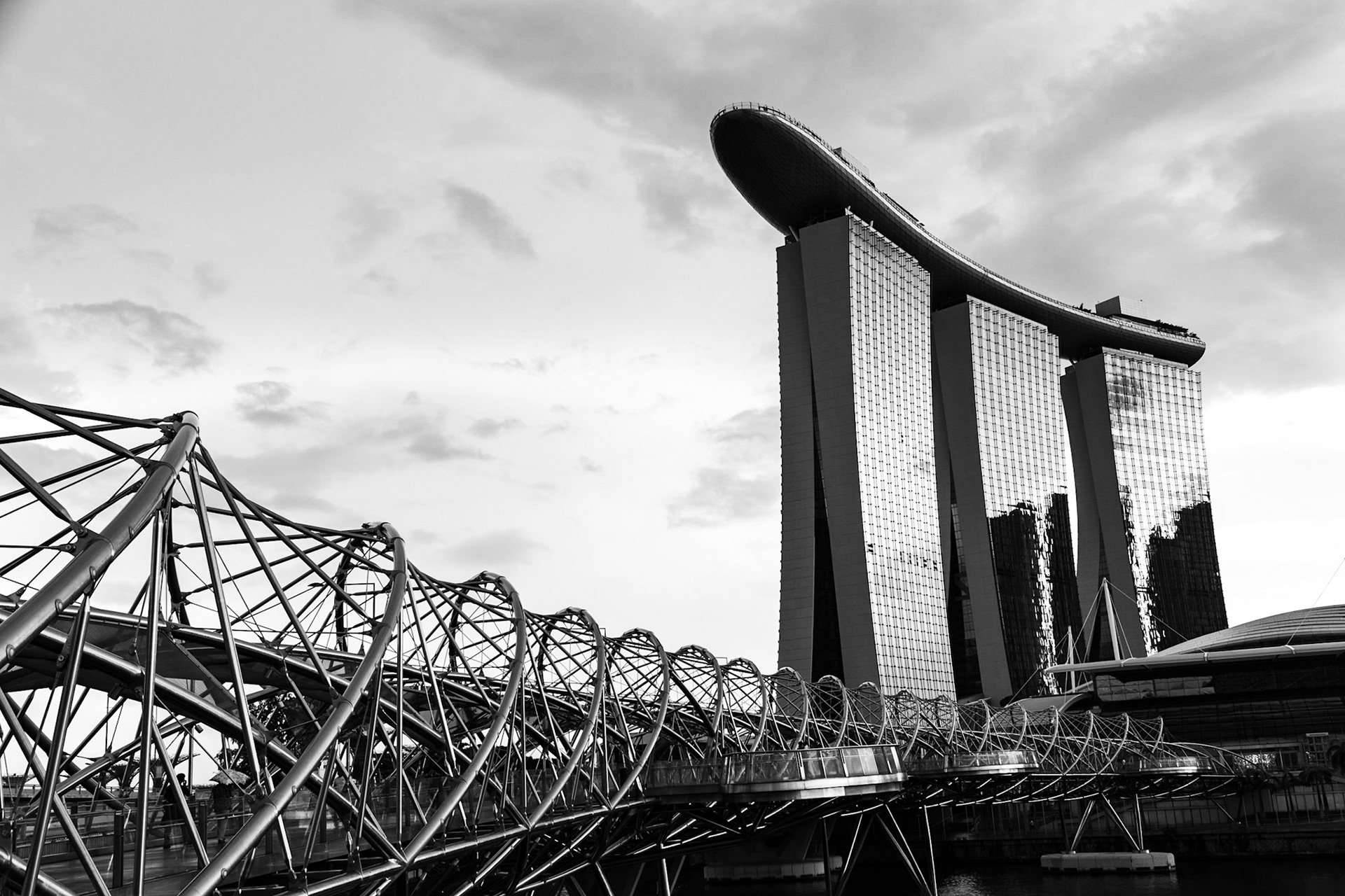 Marina Bay Sands Hotel and DNA Bridge - Singapore