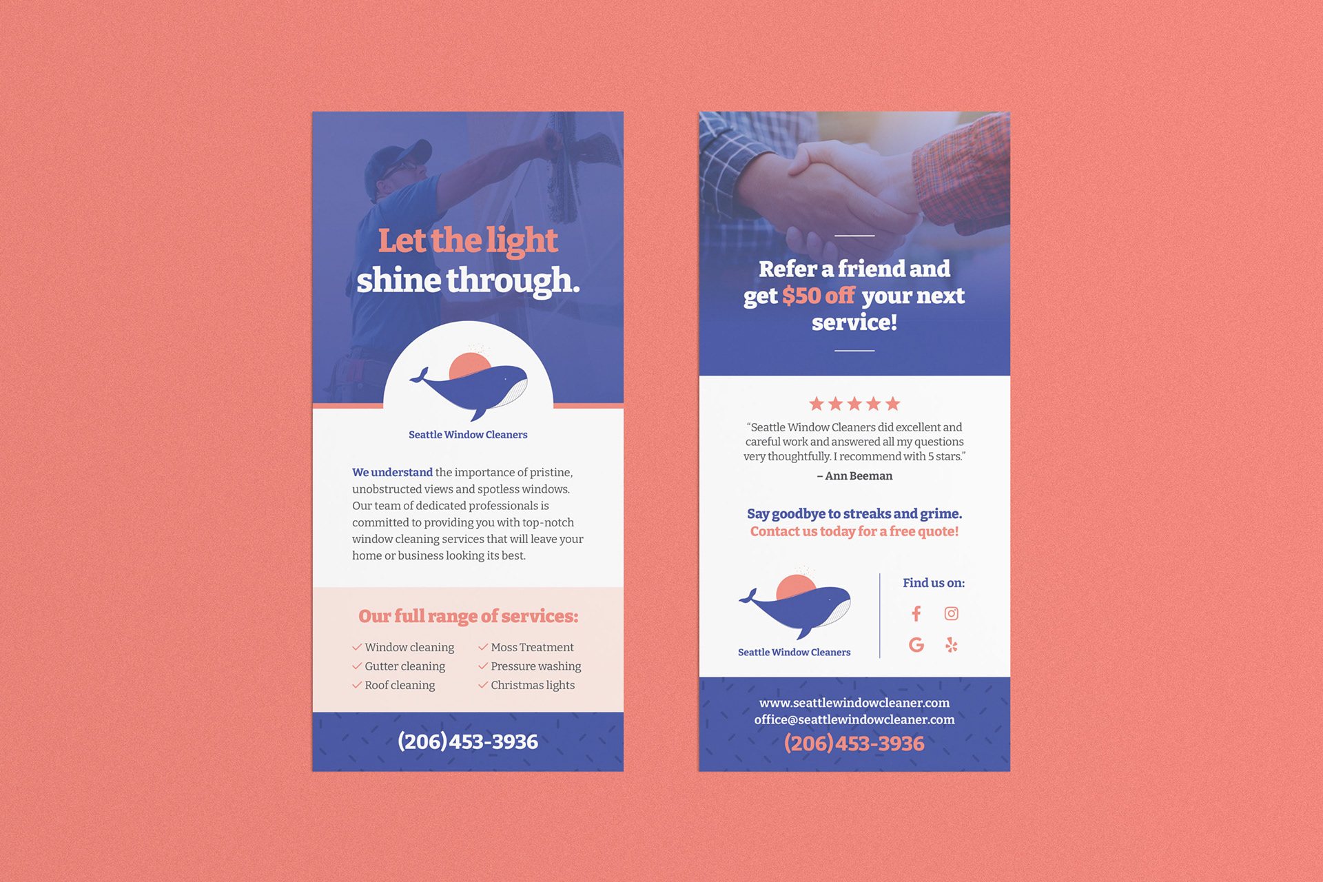 Seattle Window Cleaners Rack Card | Print Design