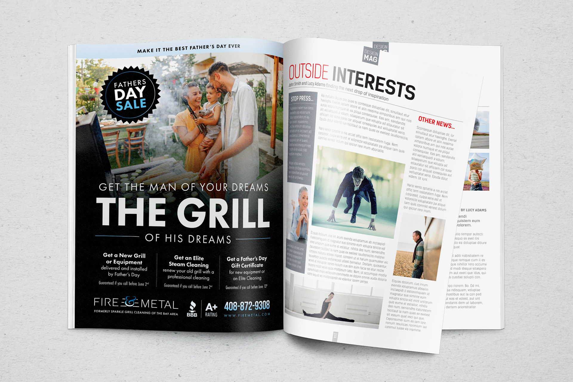Fire & Metal Magazine Ad | Print Design