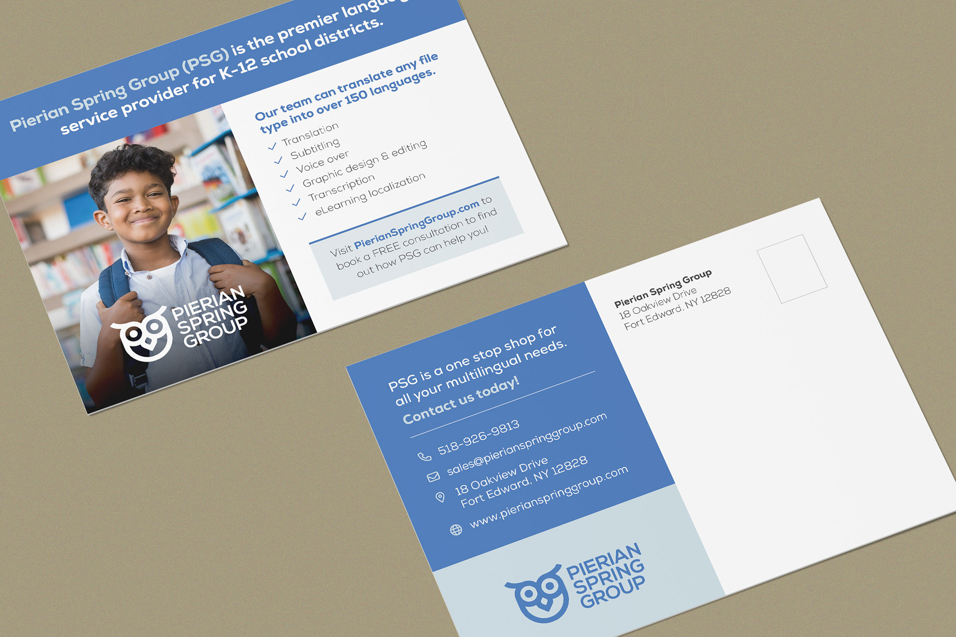 Pierian Spring Group Postcard | Print Design