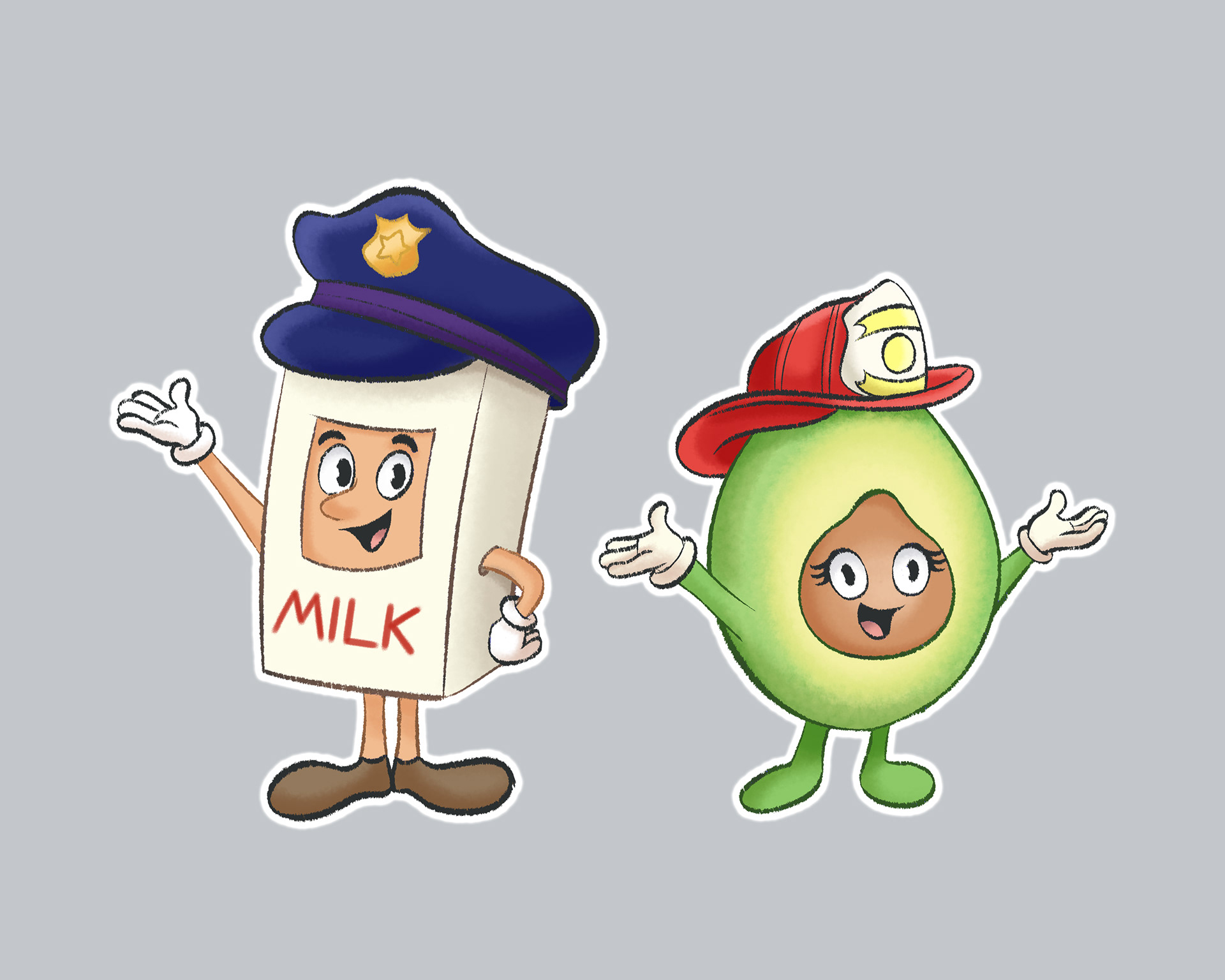 Stew Mascots (Milk and Avocado Girl)