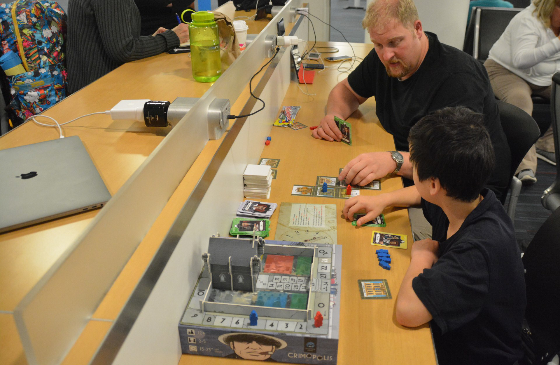 Even on our way back to NZ, we found time to play Crimopolis with a stranger at an airport