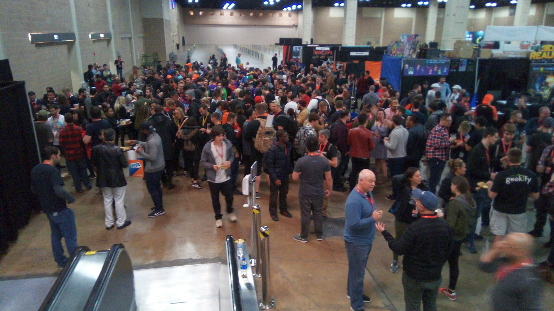 Exhibitors drinks at the end of day one