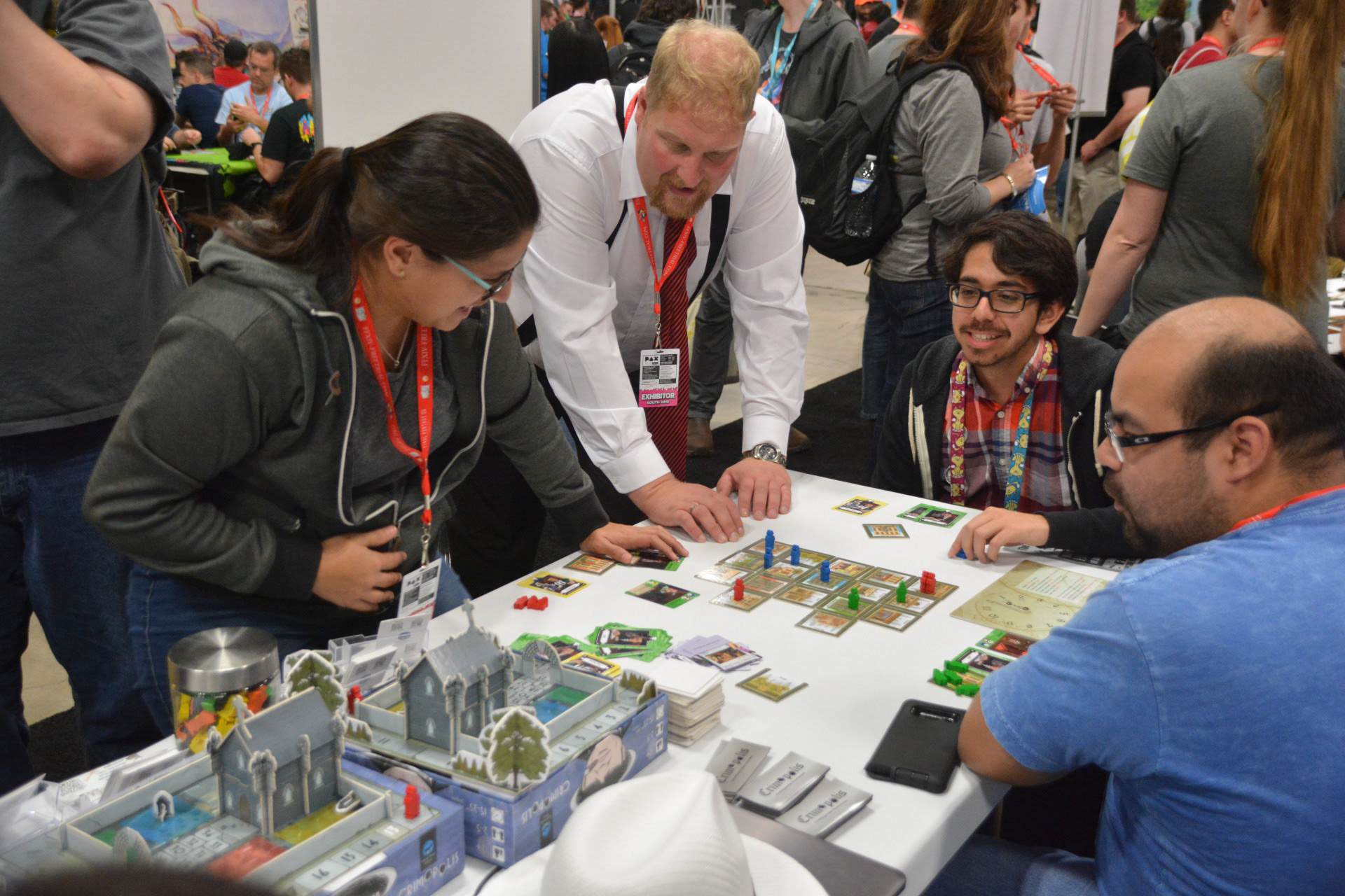 A random group of people playing Crimopolis