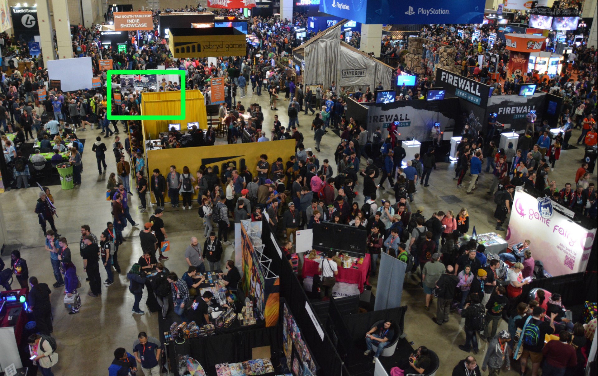 The Crimopolis booth in the middle of the expo hall