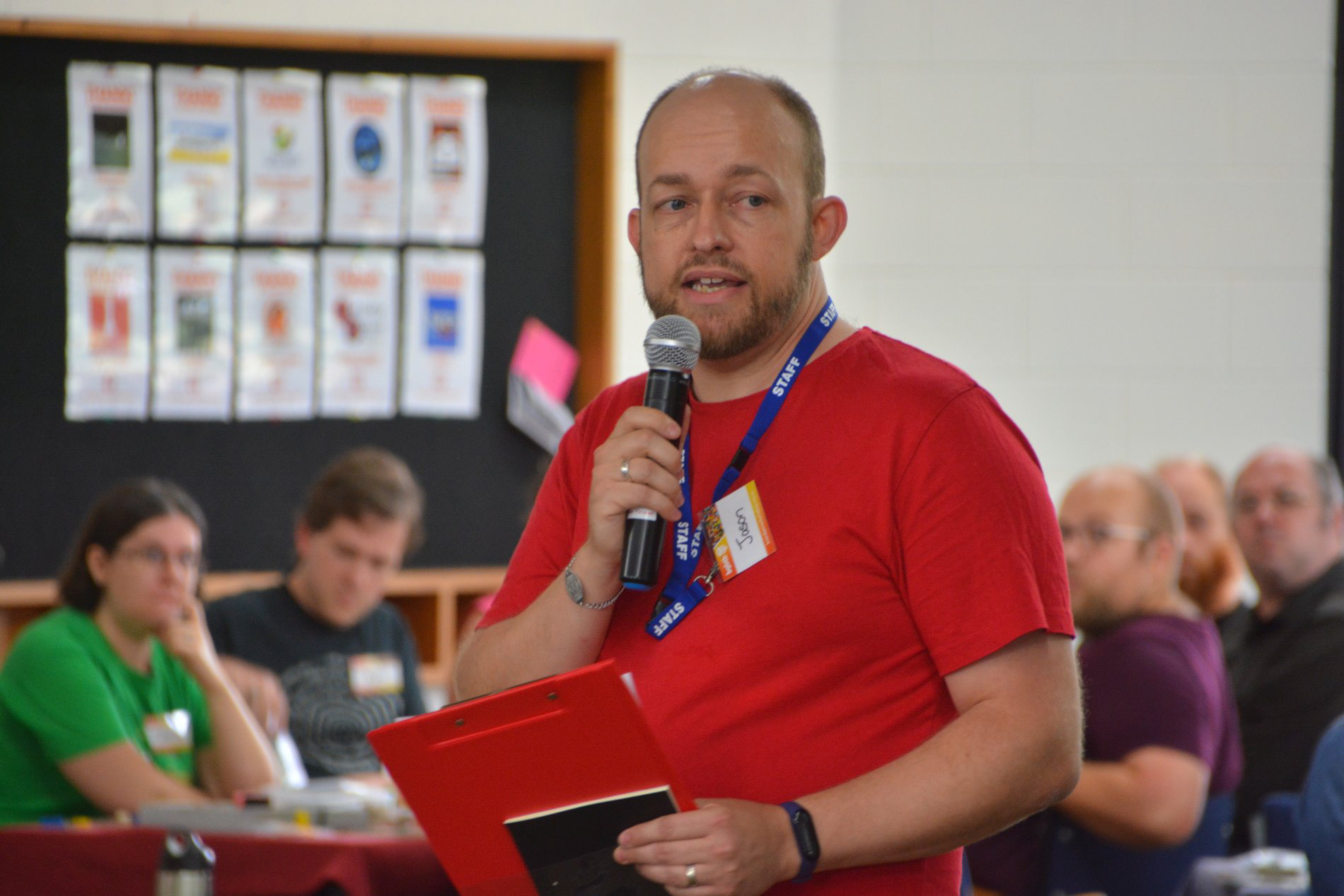 Jason from the BGBTB crew announces prize winners.
