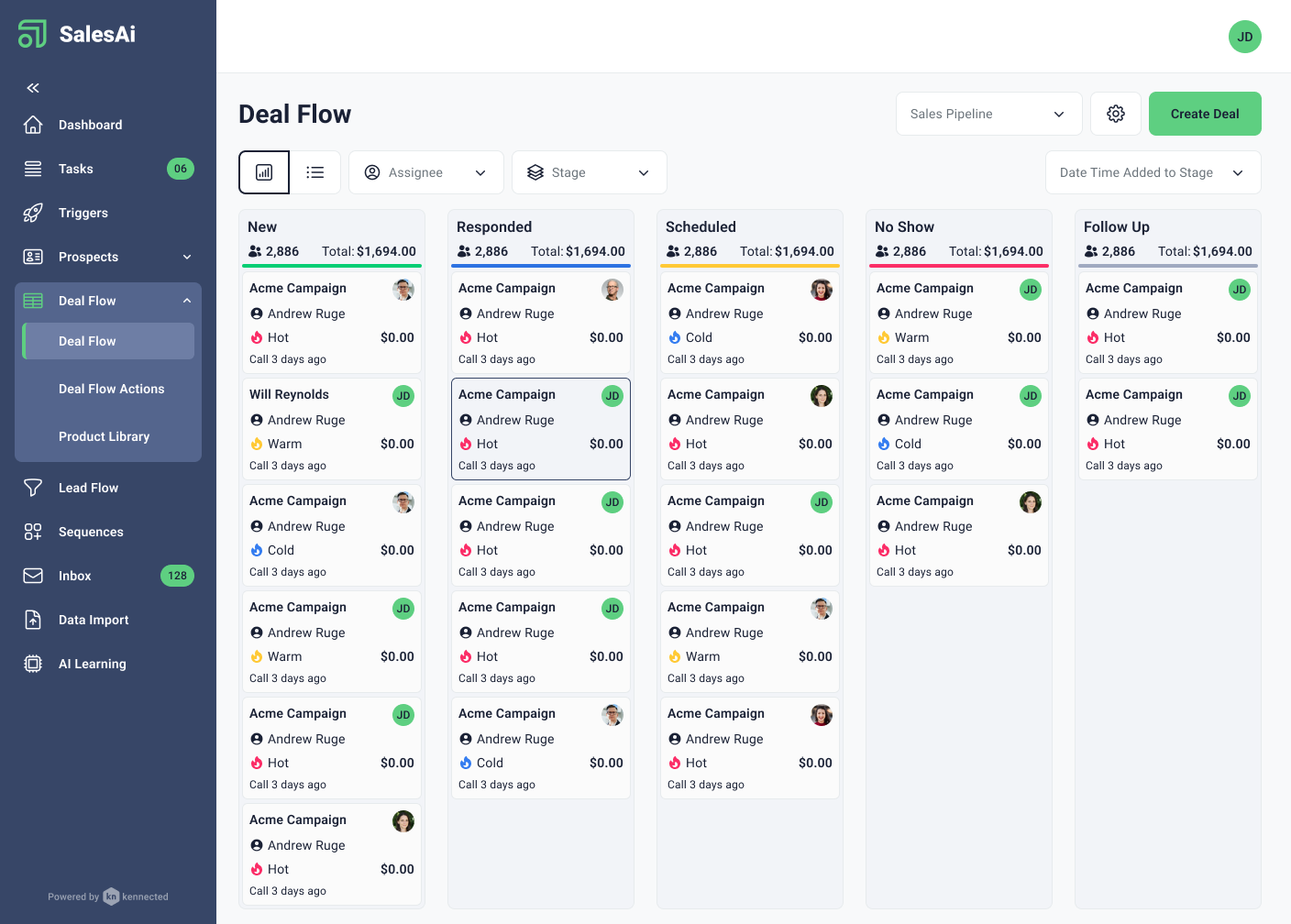 Deals Flow - Kanban Board