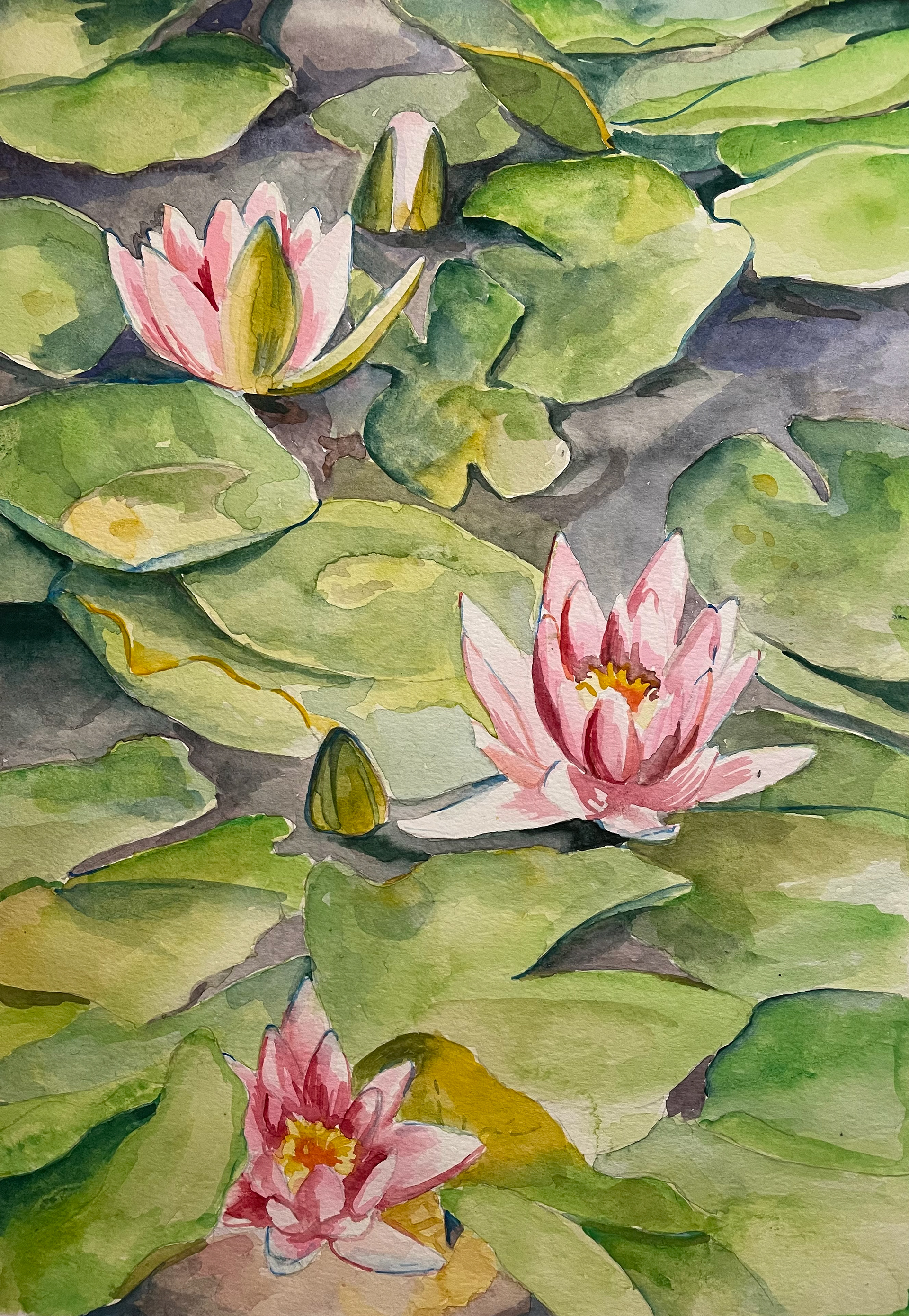 Pond, Watercolor on paper, 2025