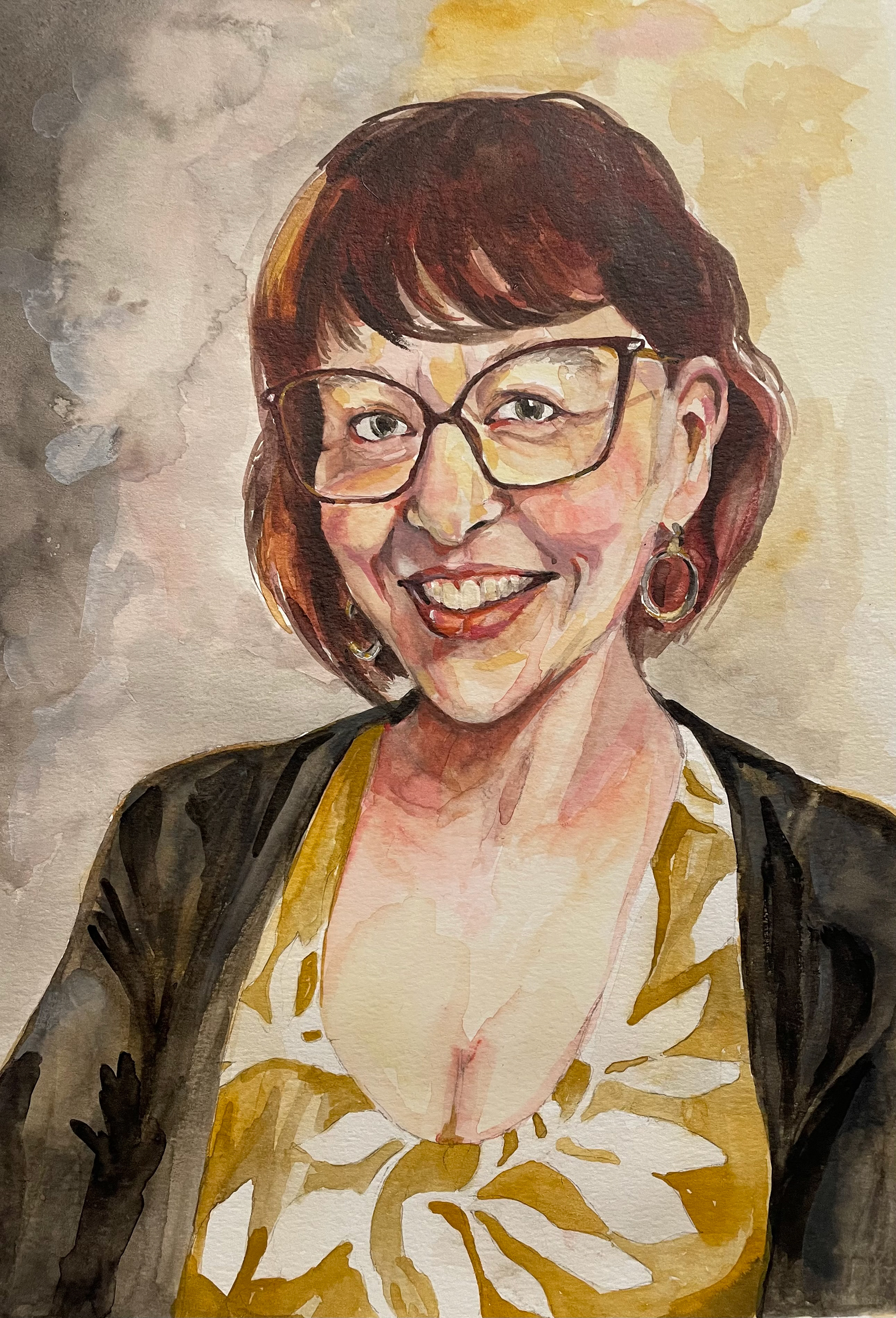 Dr. E, Watercolor on paper, 2025