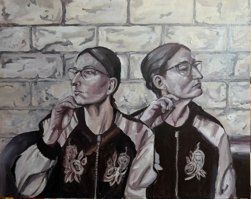 Double Portrait, Oil on panel, 2026