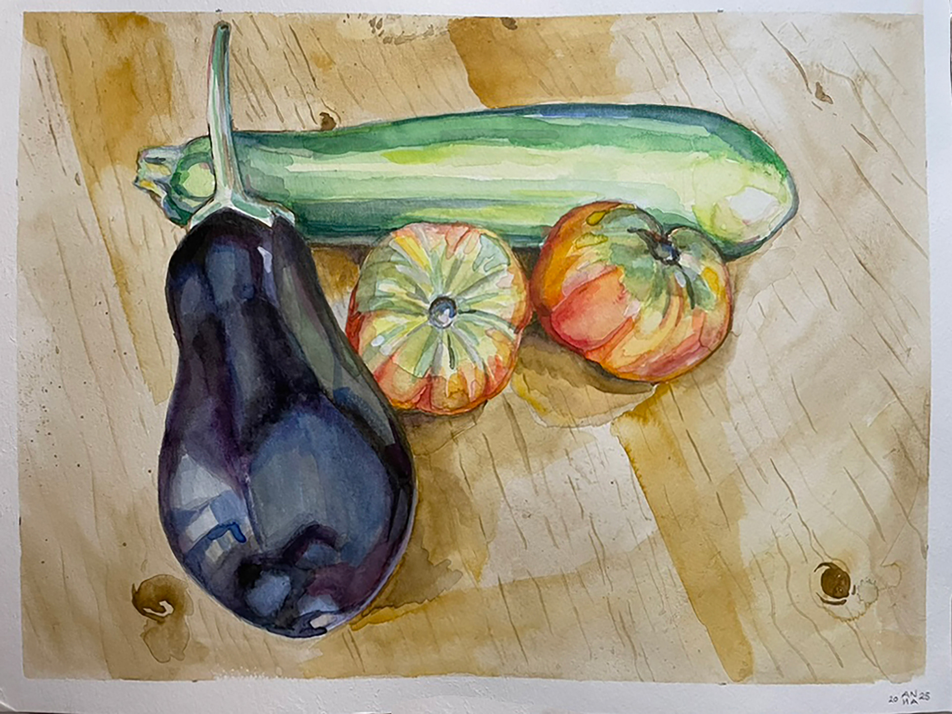 Dinner, Watercolor on paper, 2025