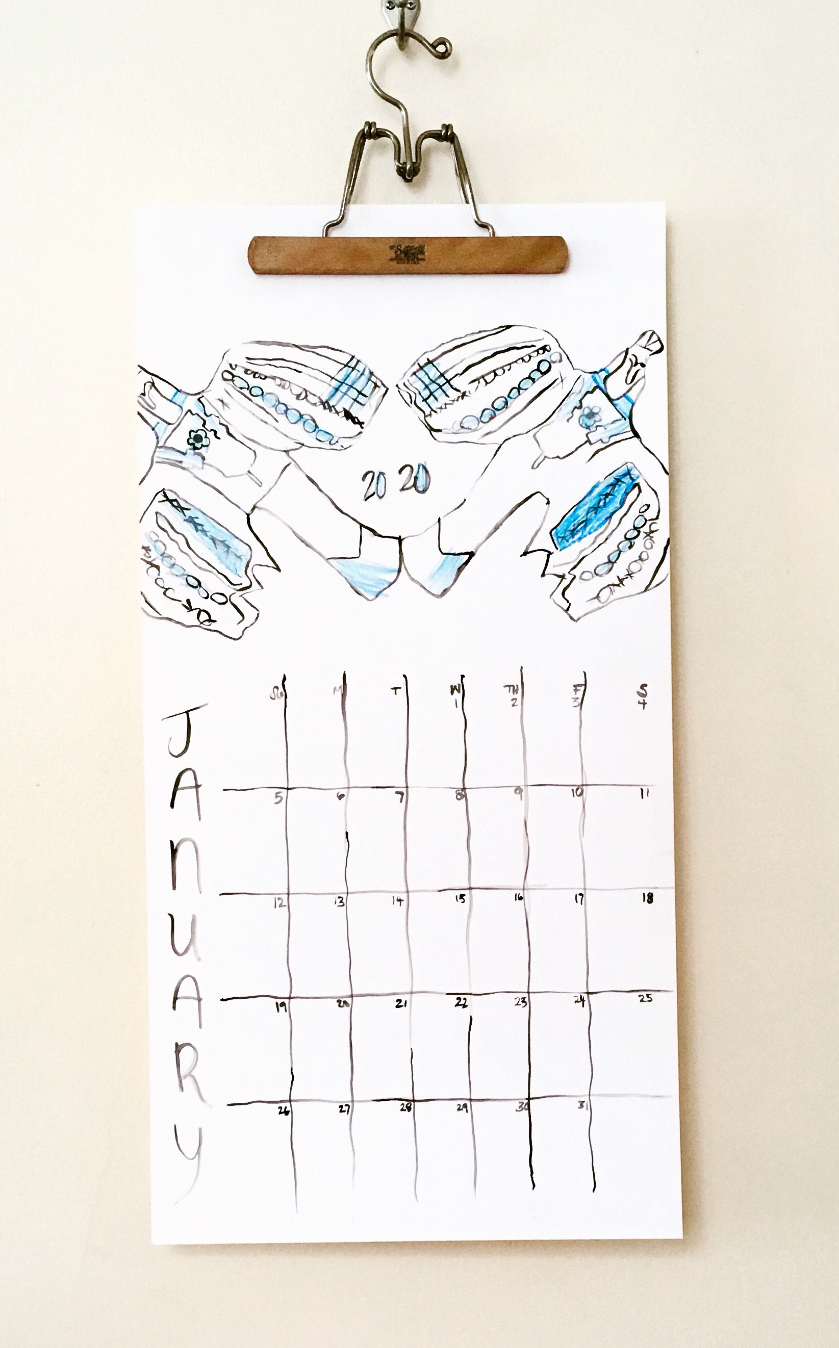Collaborative 2020 calendar with my daughter