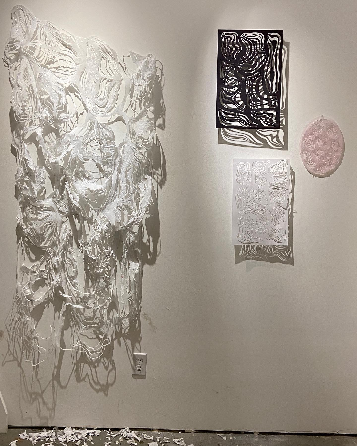 Crumple, paper and hot glue, 2022, aprox. 6x2’ 