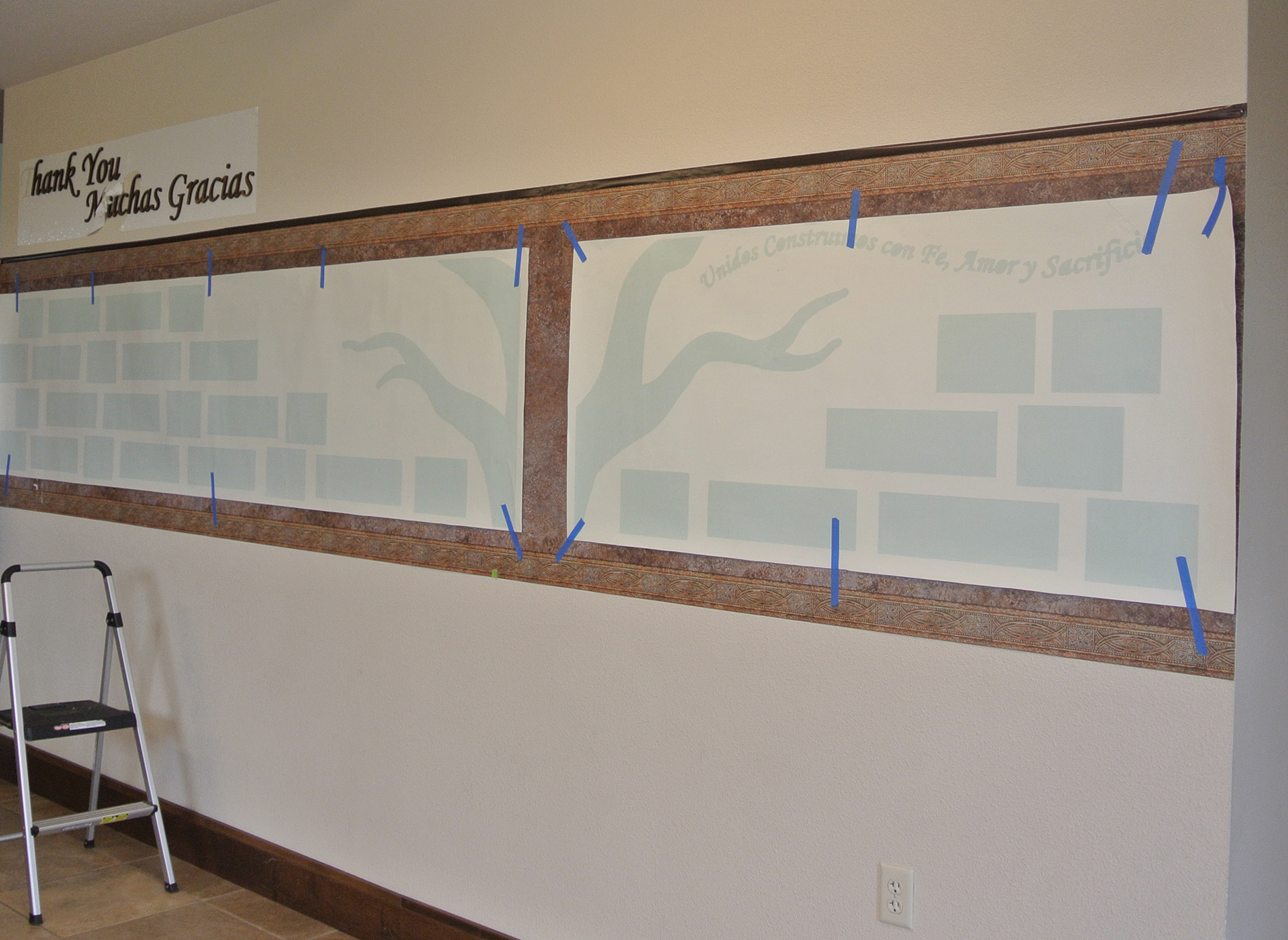The client was very particular about the layout of the name plaques, as donors were recognized based on their contribution. Using an install guide for placement helped keep the project in order.