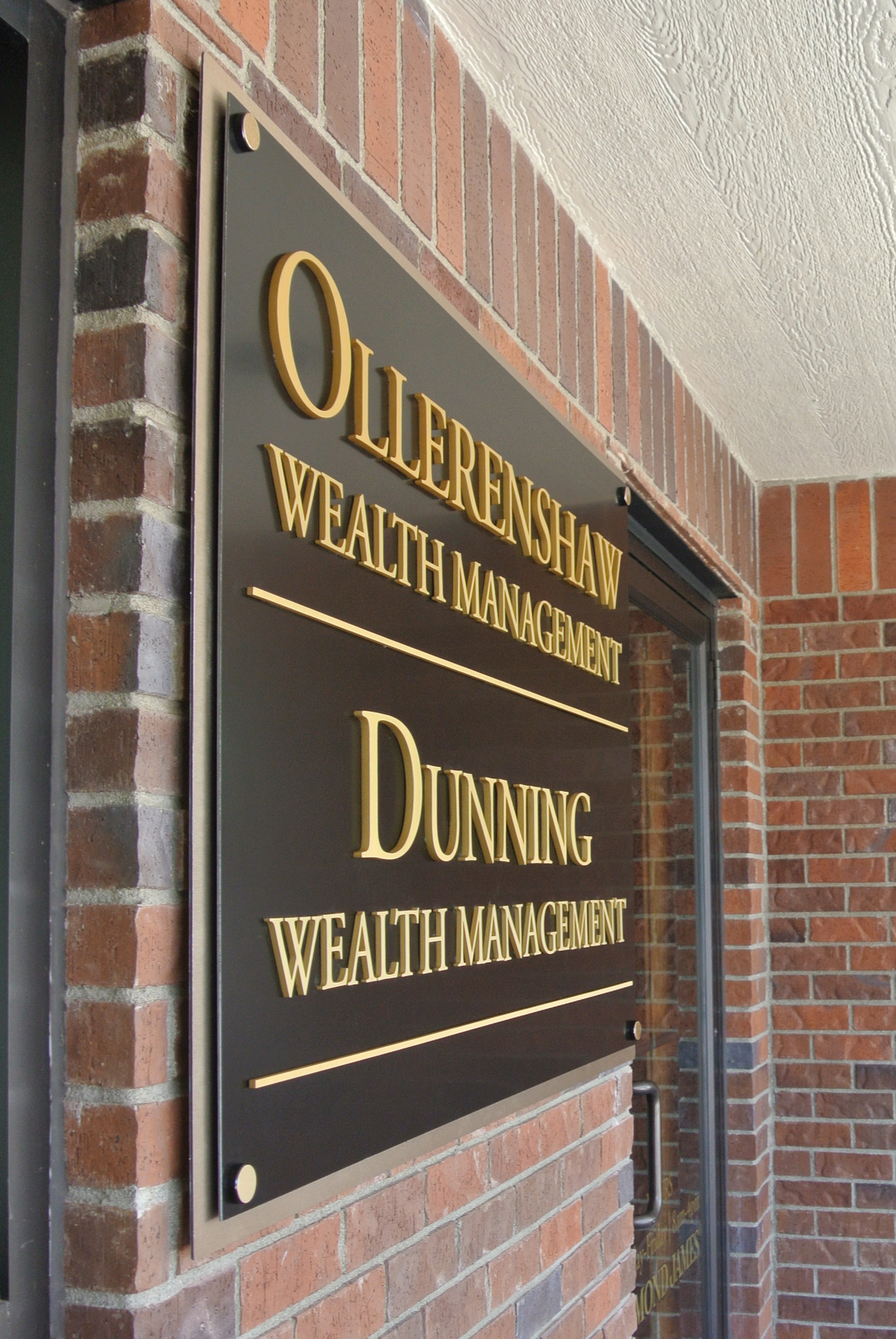 I chose to use dimensional letters and layer the panels with a spacer between them to add depth and visual interest, pushing the design in a more luxurious direction.