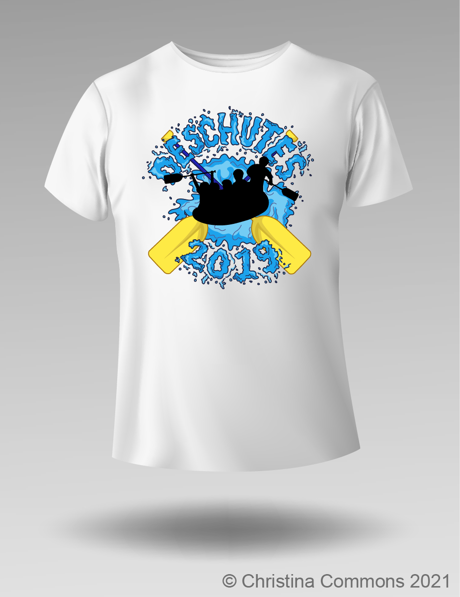 Shirt design for Deschutes River rafting trip