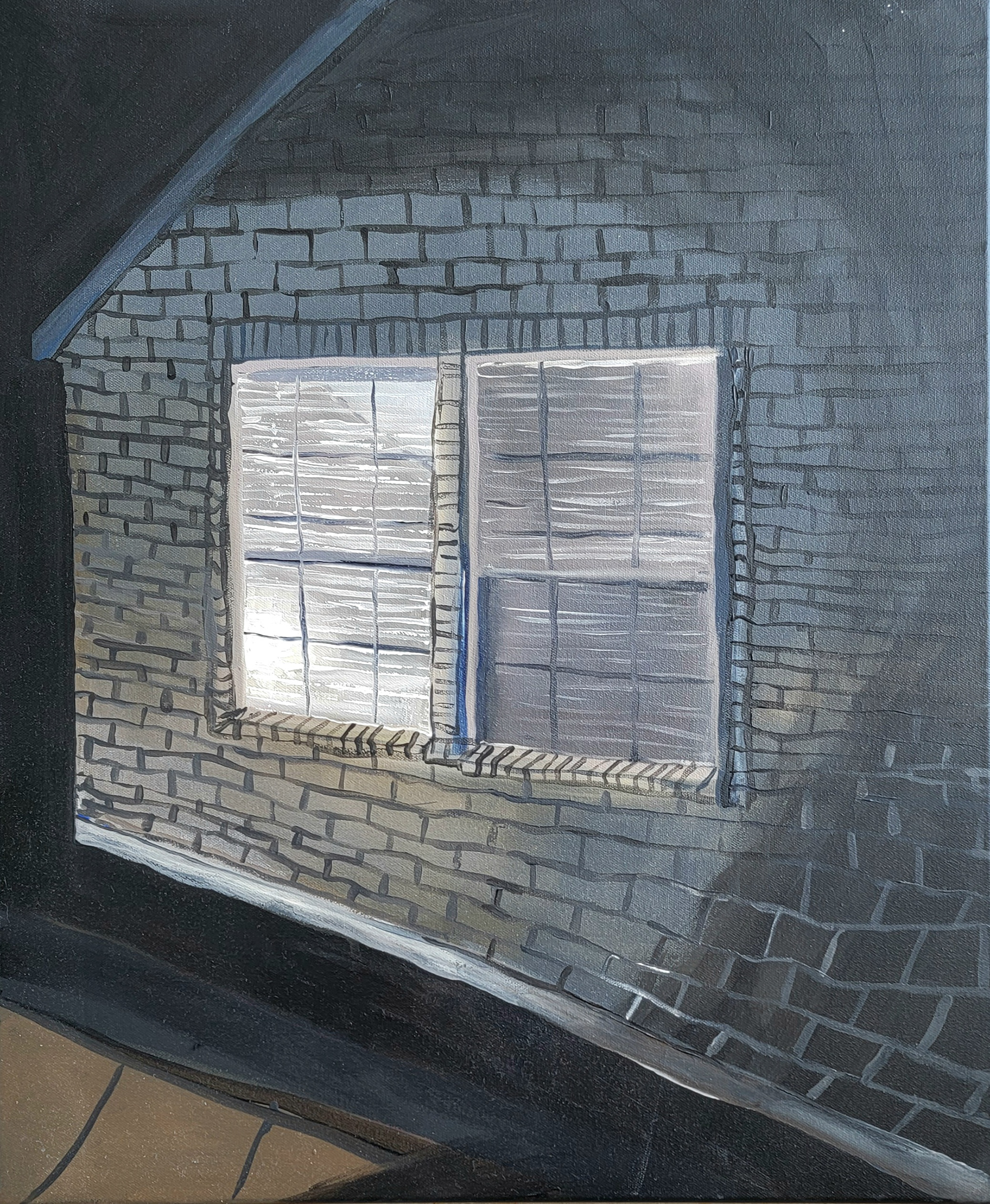 7:30pm is when you get home, oil and acrylic on canvas, 16x20, 2022
