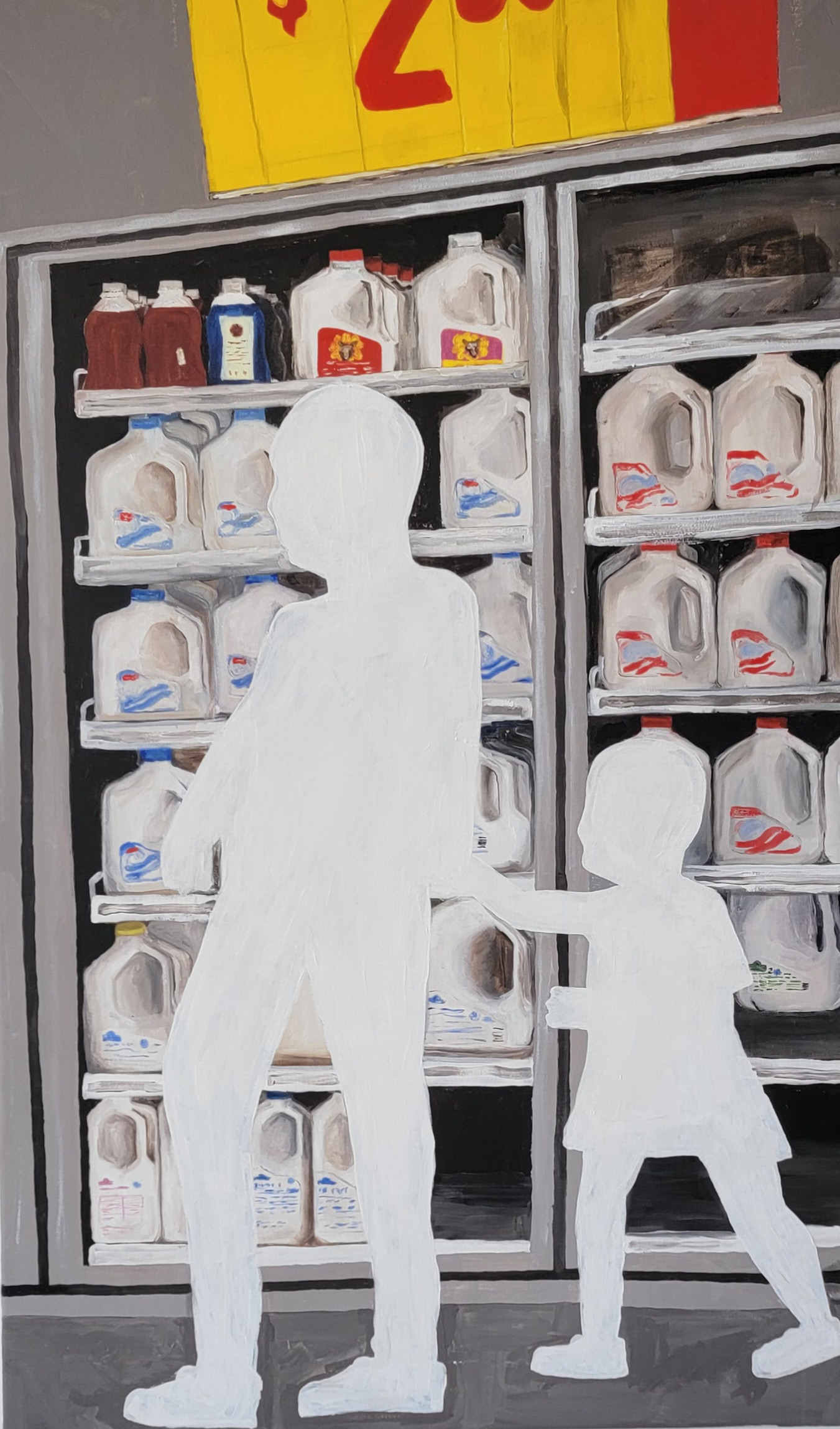 lost in the supermarket, oil on canvas, 30x60, 2022