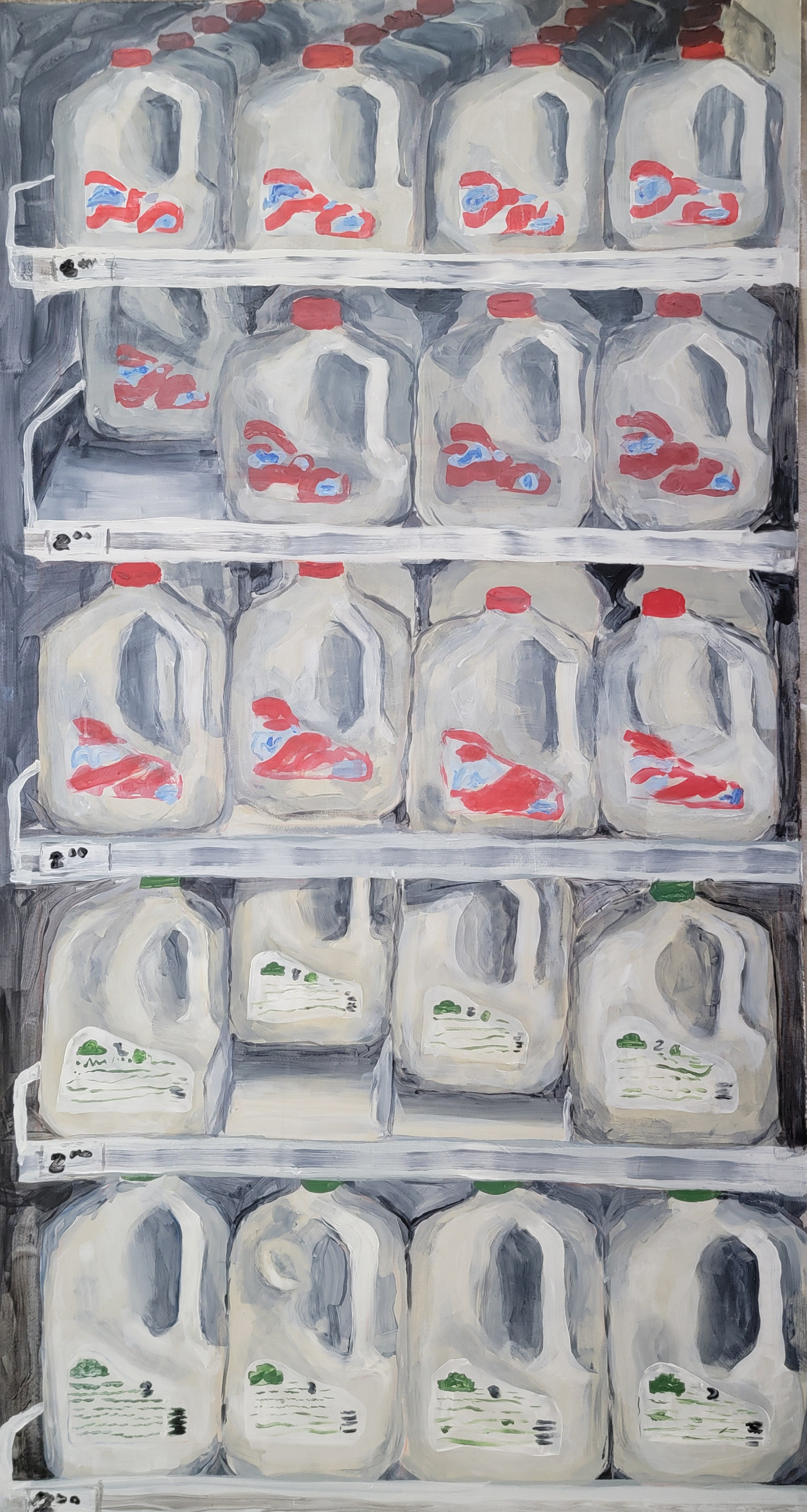 getting milk, acrylic on panel, 24x48, 202