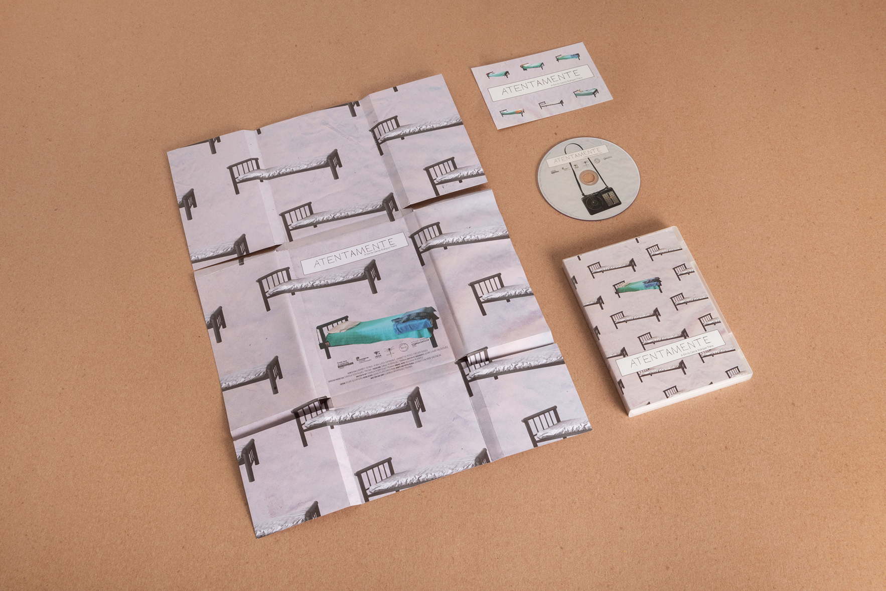 Press Kit / Open packing, postcard, dvd label & dvd packing