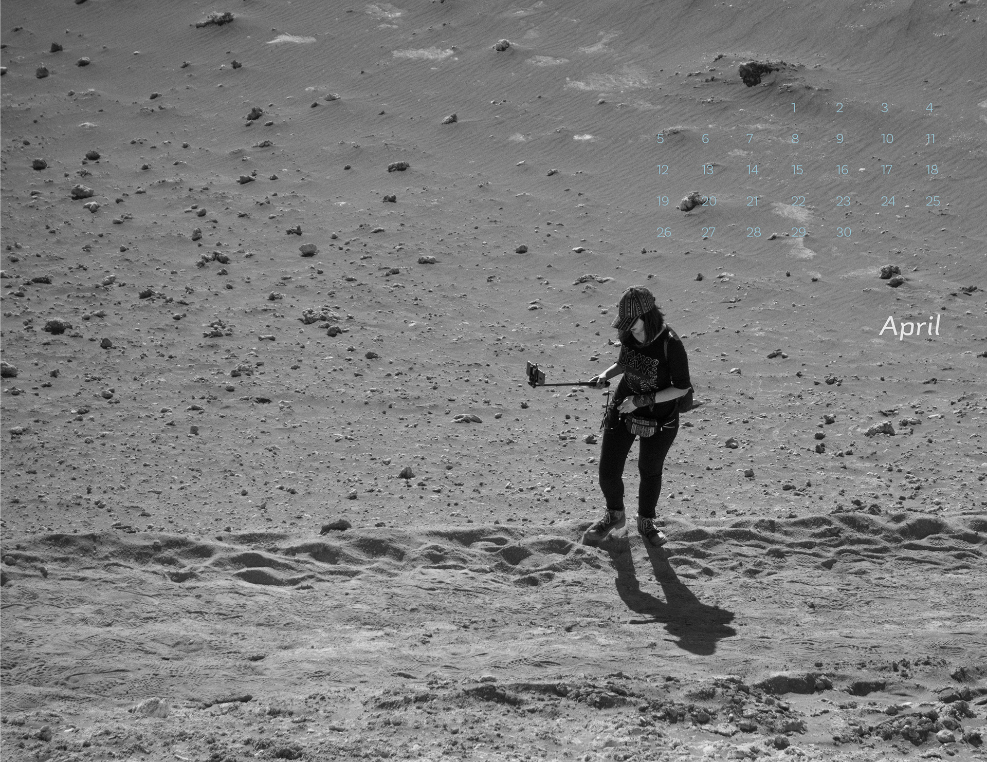 April: An elusive selfie in the wild, Valle de la Luna