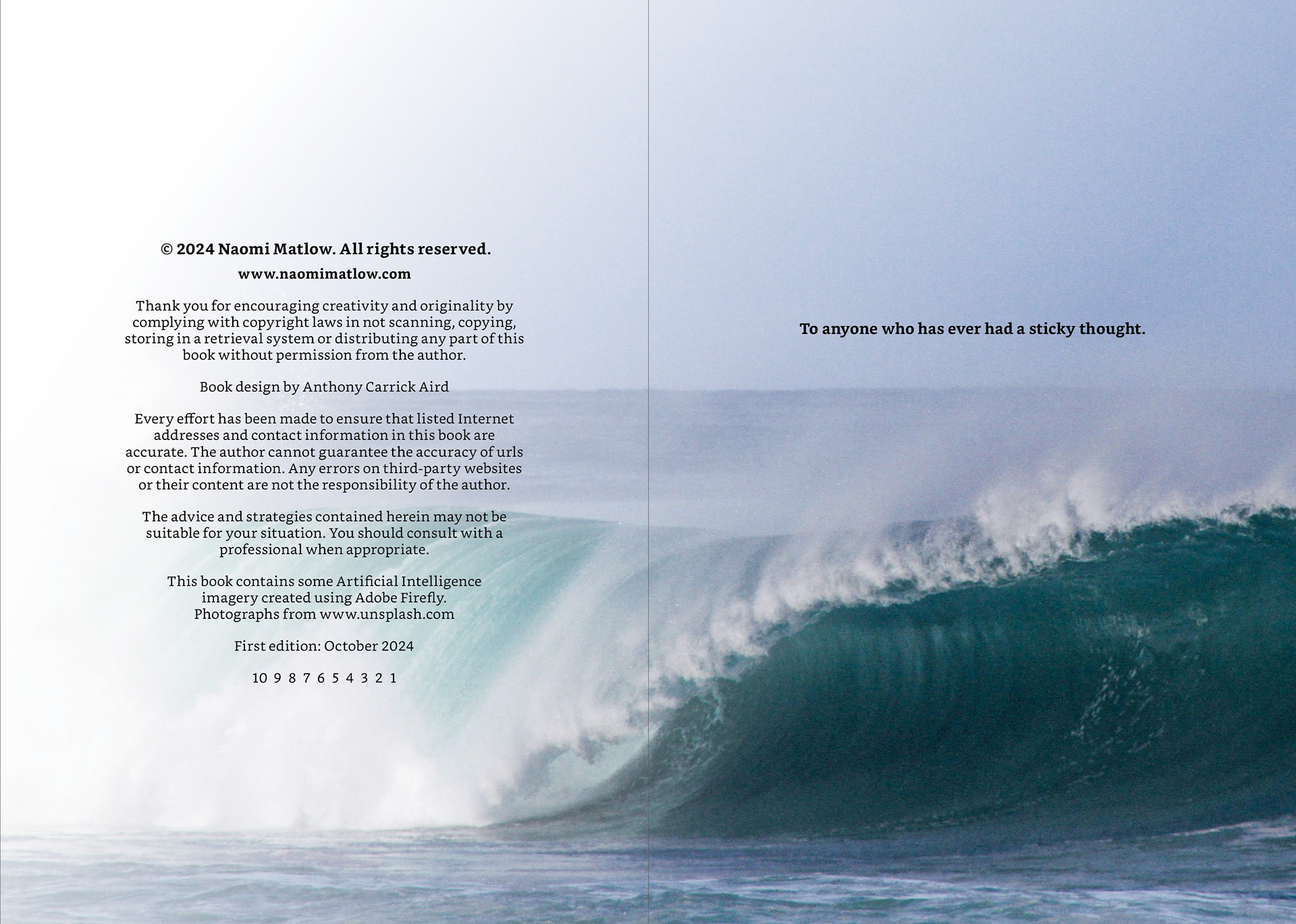 Two-page Spread from A Thought is Just a Thought: A Buddhist Guide to OCD Workbook by Naomi Matlow