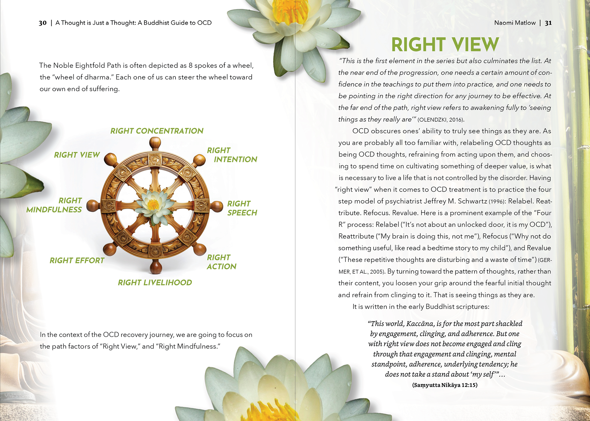 Two-page Spread from A Thought is Just a Thought: A Buddhist Guide to OCD Workbook by Naomi Matlow