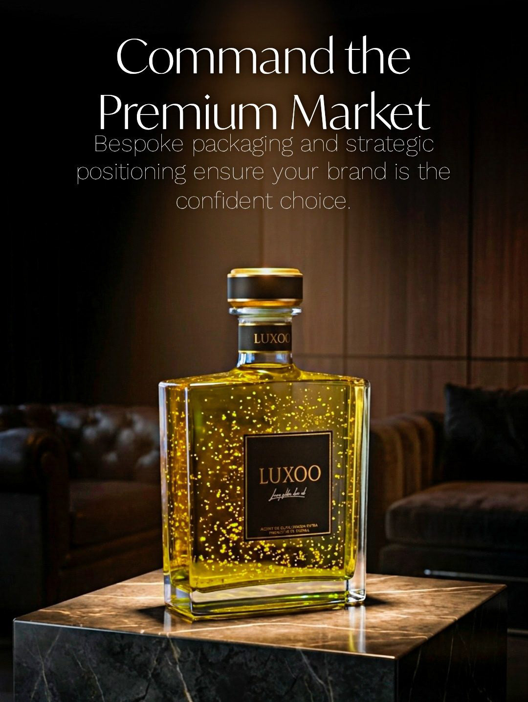 Bodegón LUXOO en mesa premium. Fotografía para marketplace.
