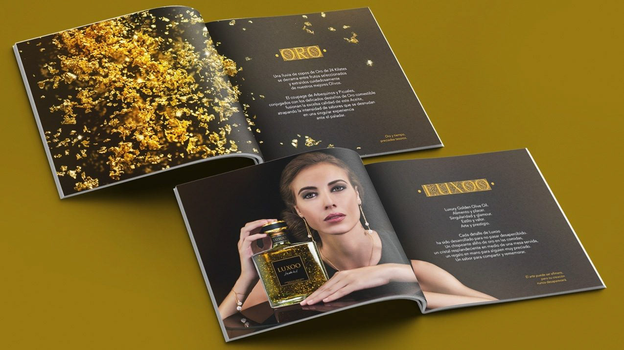 Catálogo LUXOO interior. Branding e historia de marca.