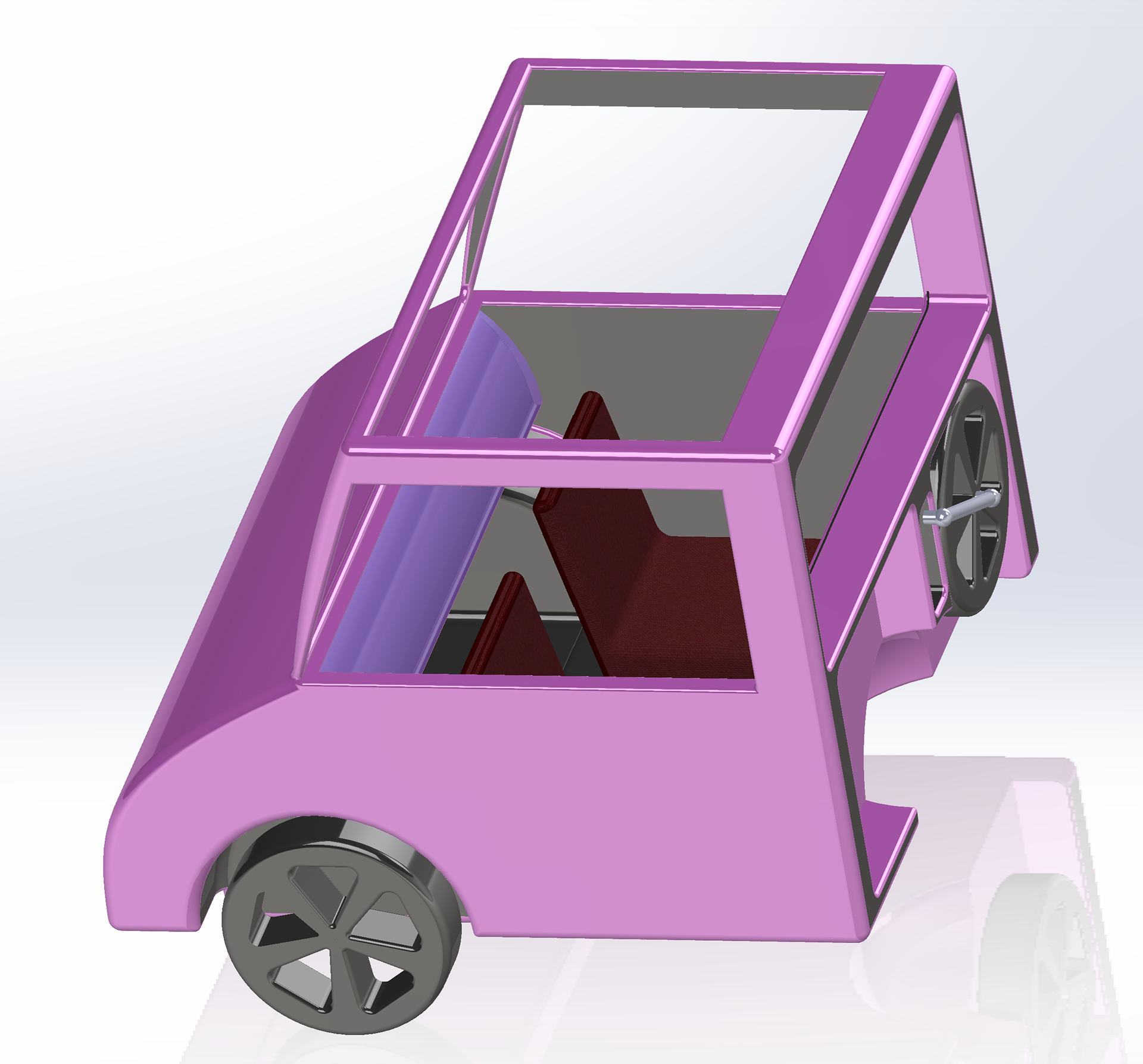 Seats swivel to face direction of travel.