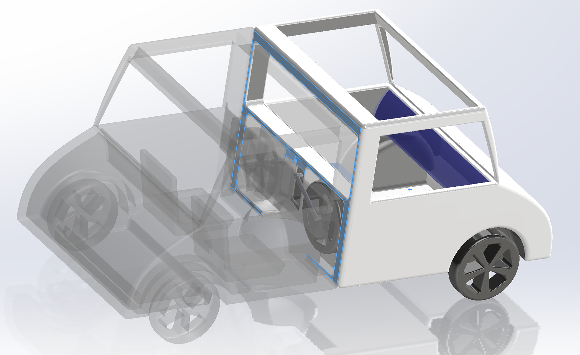 The rear ends join together with an insulated magnet.