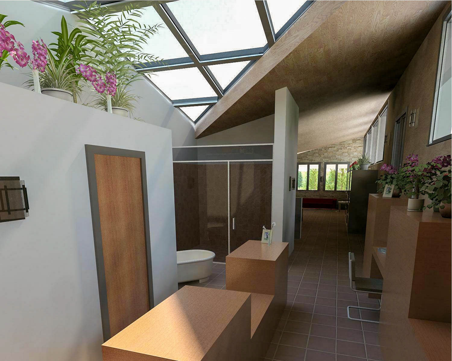 Master Bath Shower and Wardrobe