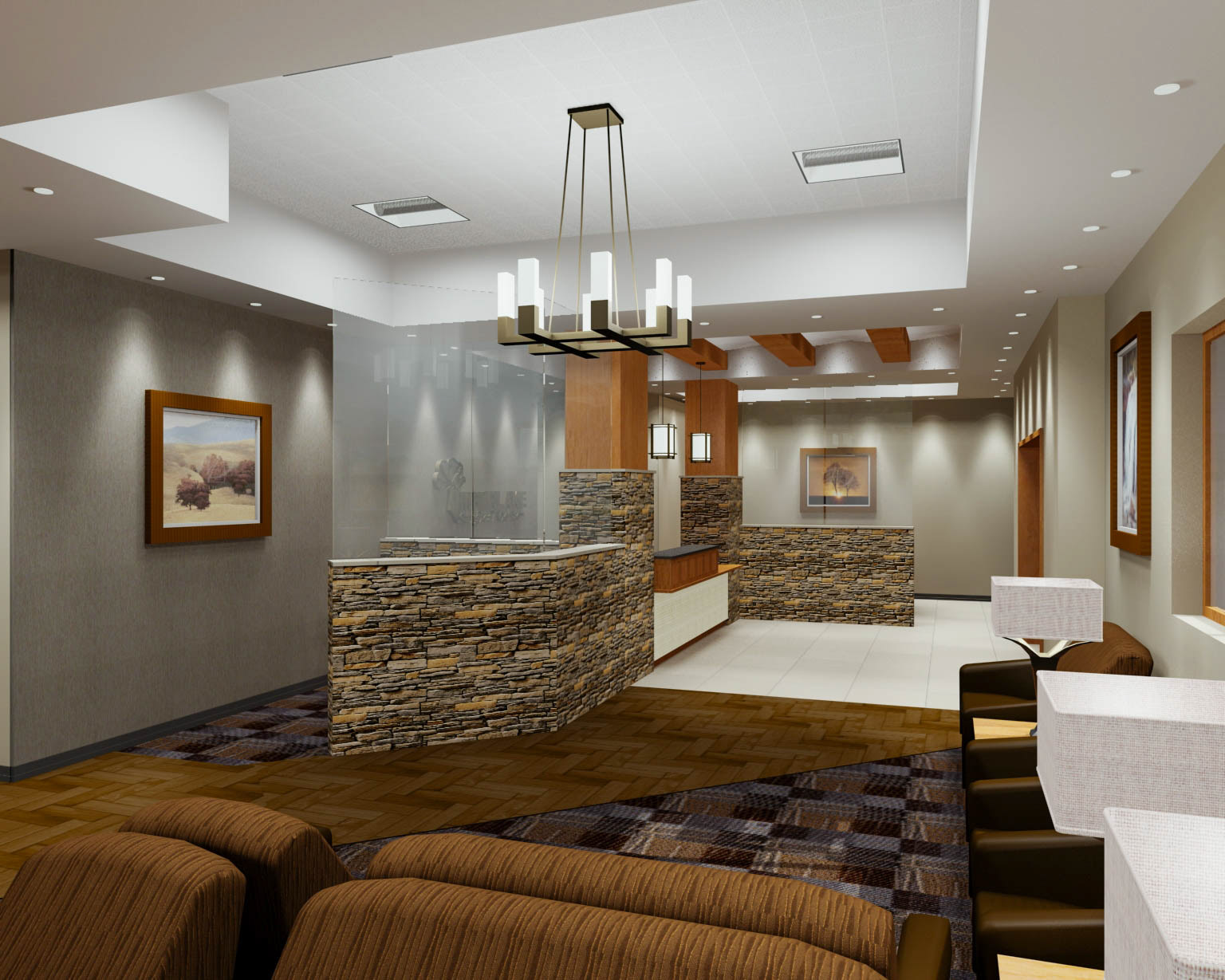 Receptionist seen from Waiting Area