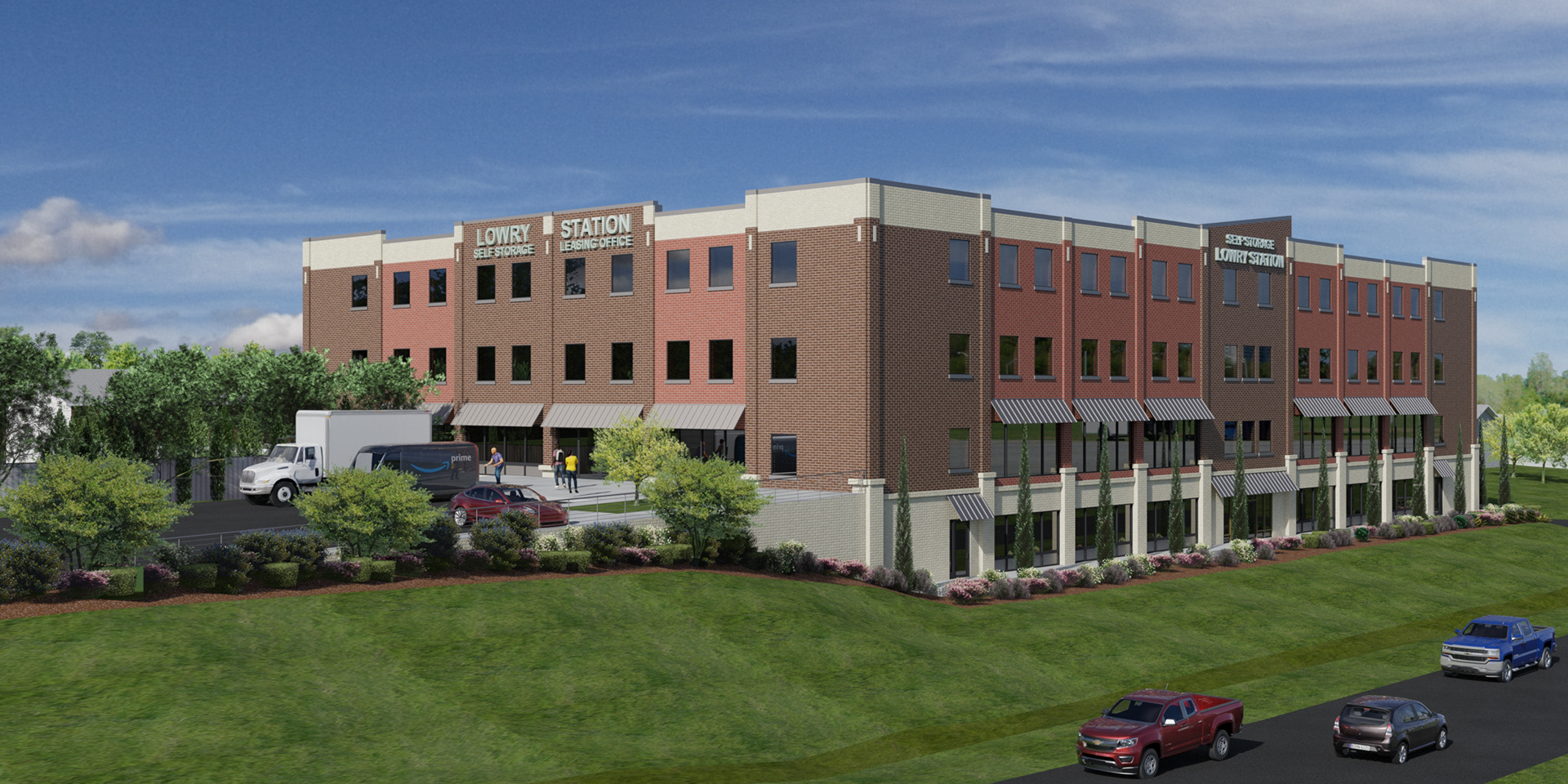 Lowry Street Storage main entrance rendering