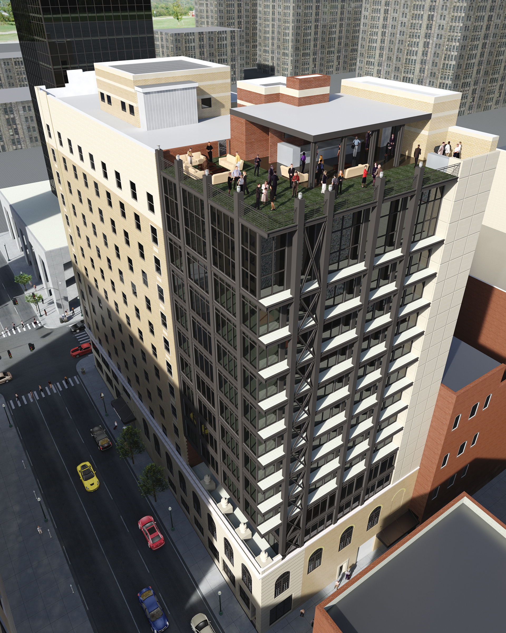 Rendering Rooftop Cafe Noelle Hotel Nashville TN