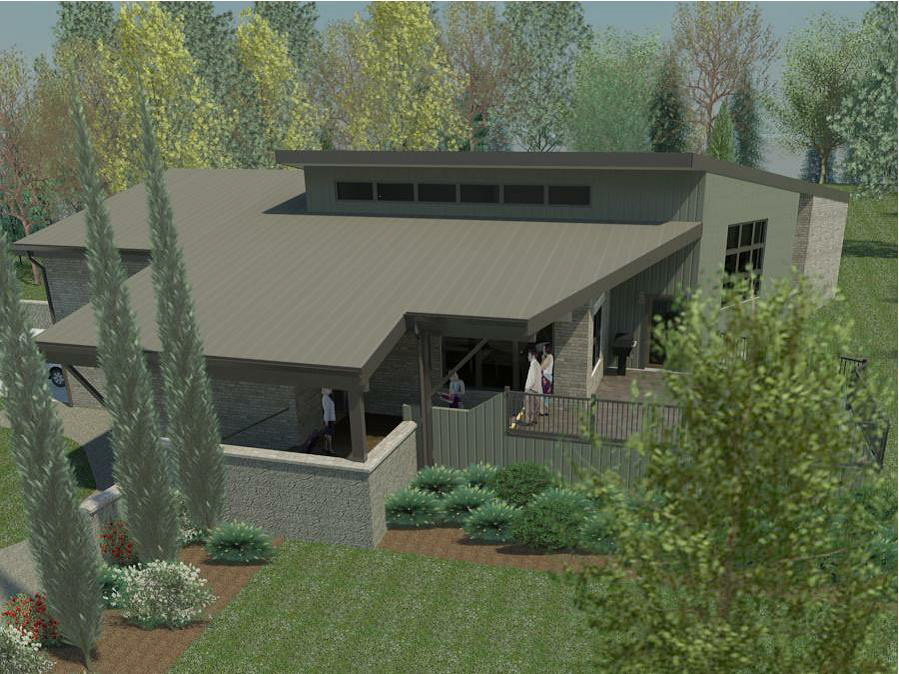 Birdseye view of Entry and Patio