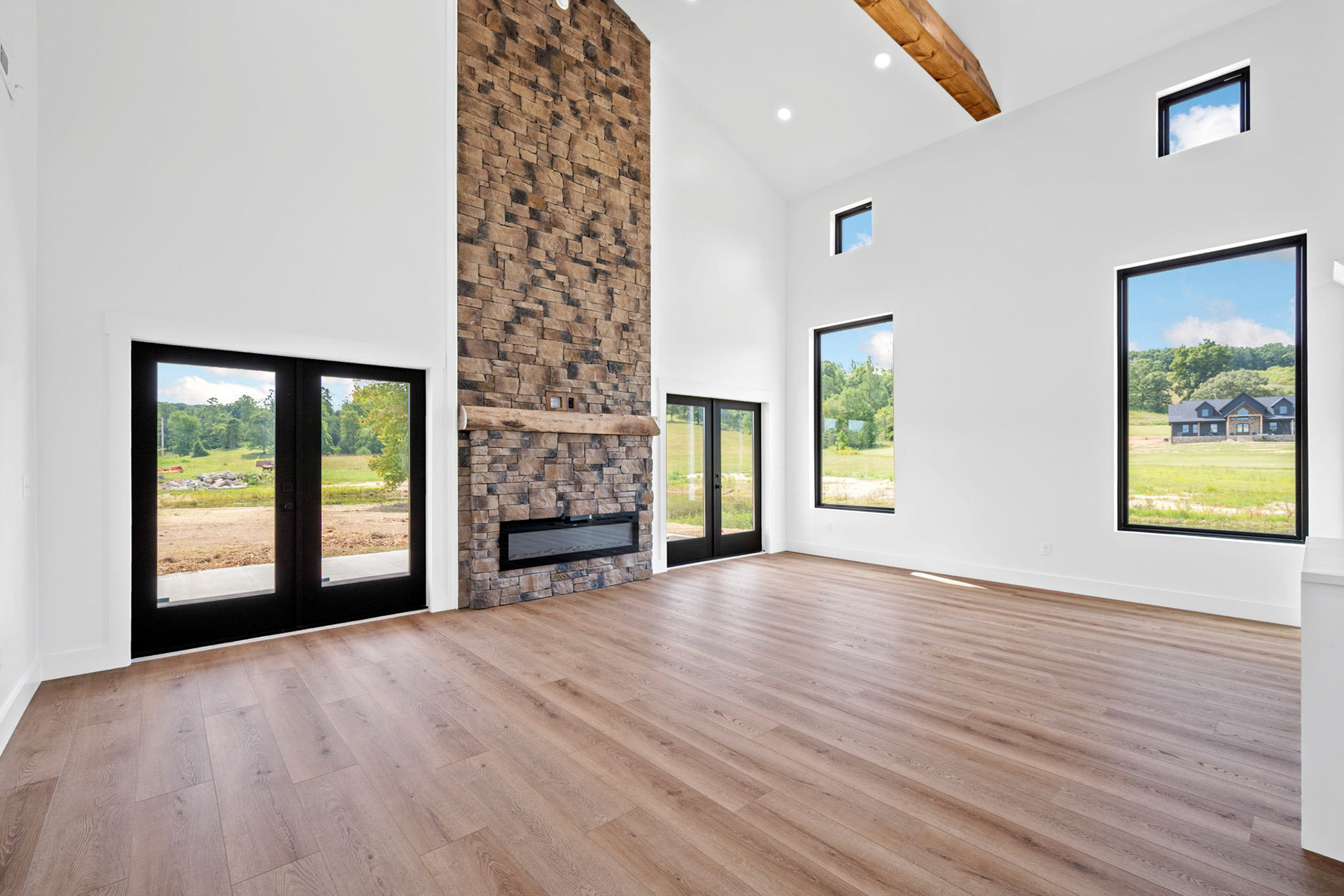 Floor to Ceiling Fireplace