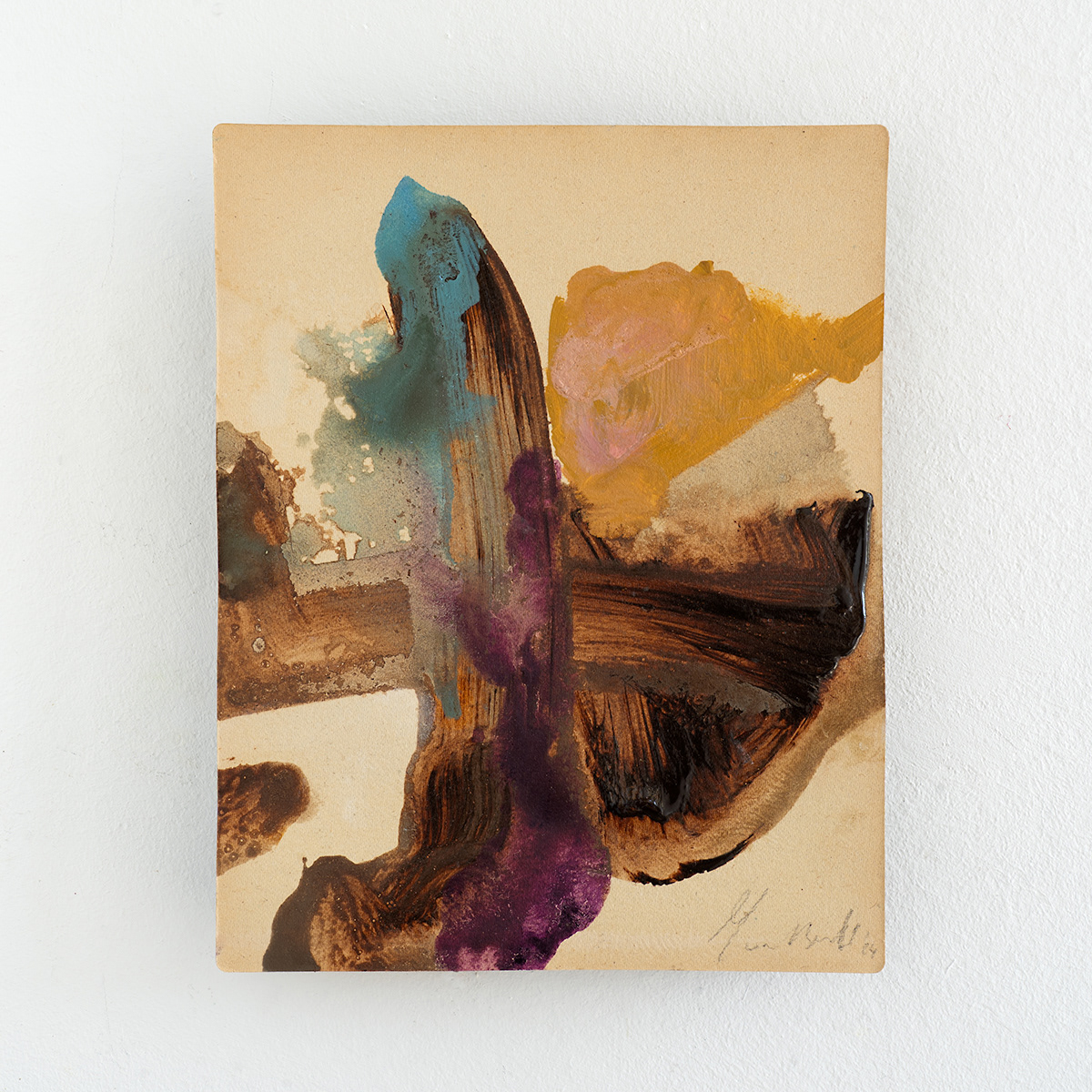 Contemplative Silence, A060824, acrylic on reclaimed paper, 20/25cm, 2024