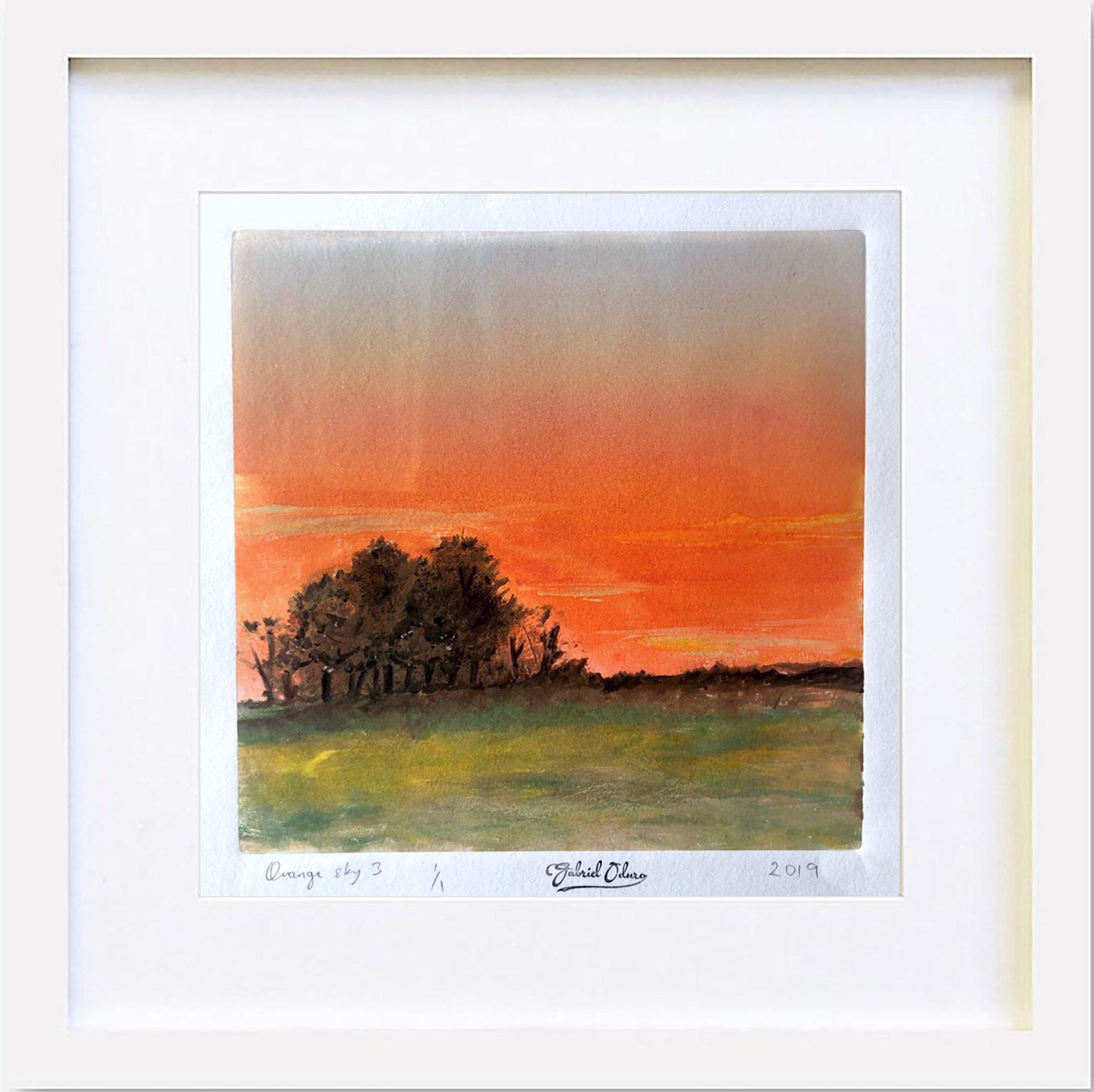 SOLD! Orange sky 3 - 33x33cm