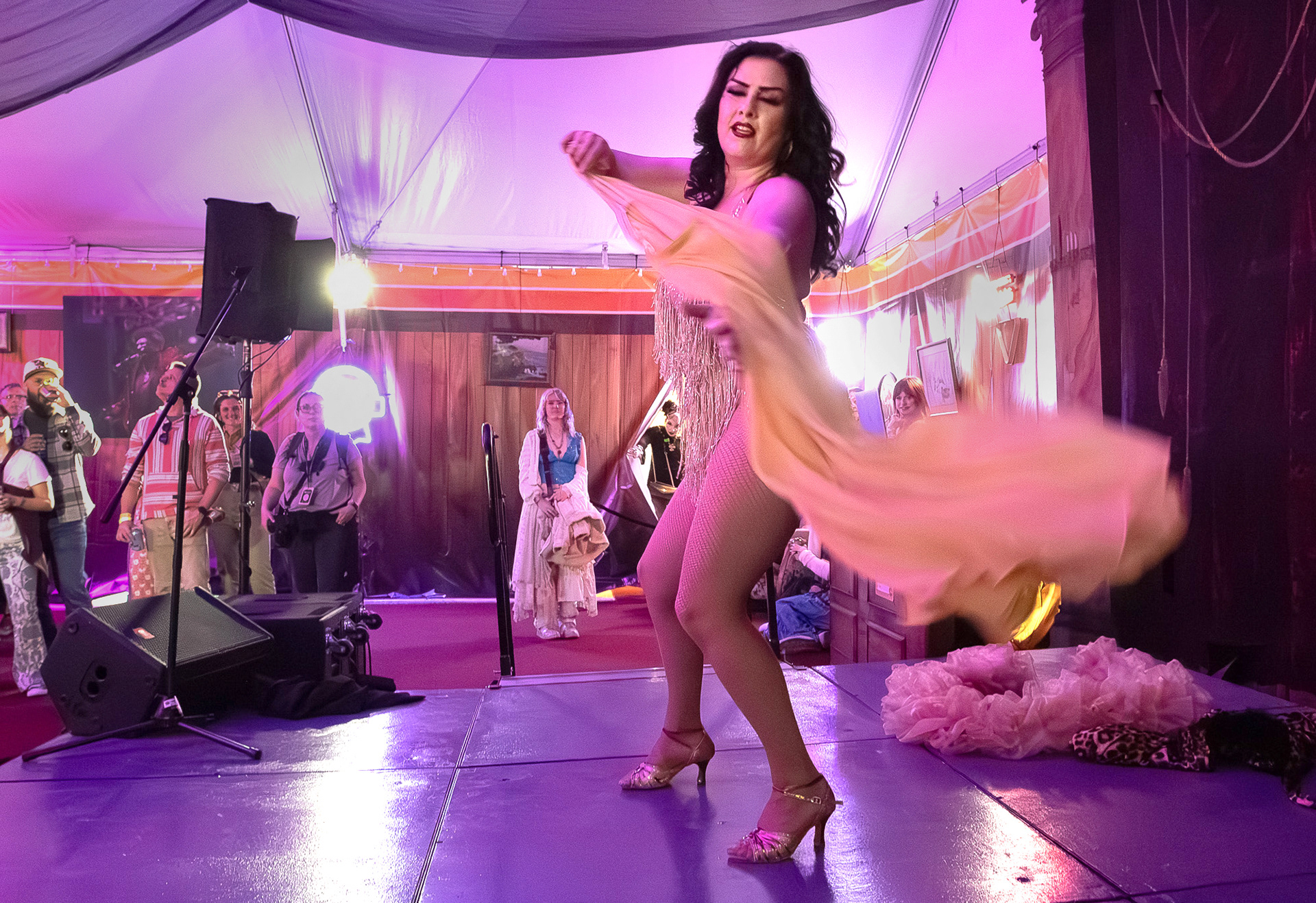 The crowd enjoying Dragfort show at Alefort 