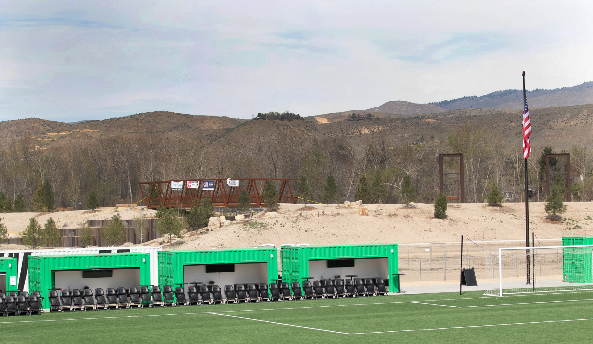 unfinished park between the stadium and the boise river