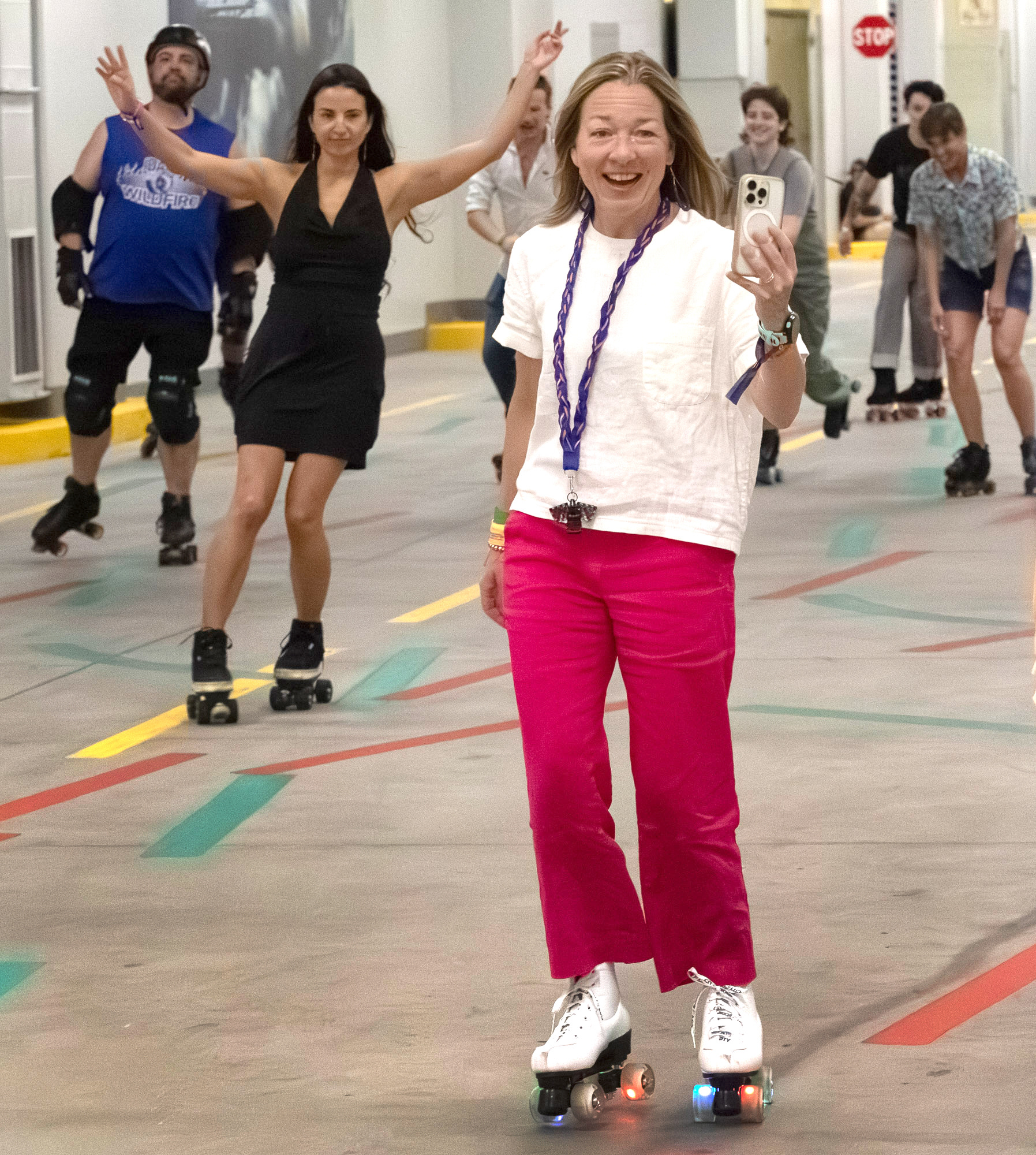 Mayor Lauren McLean at the Roller Derby Disco on Sunday