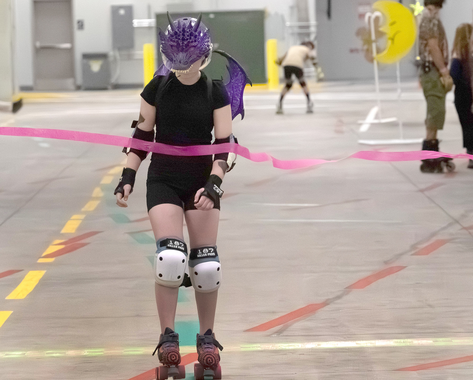 Winner of a race at the Roller Derby Disco on Sunday