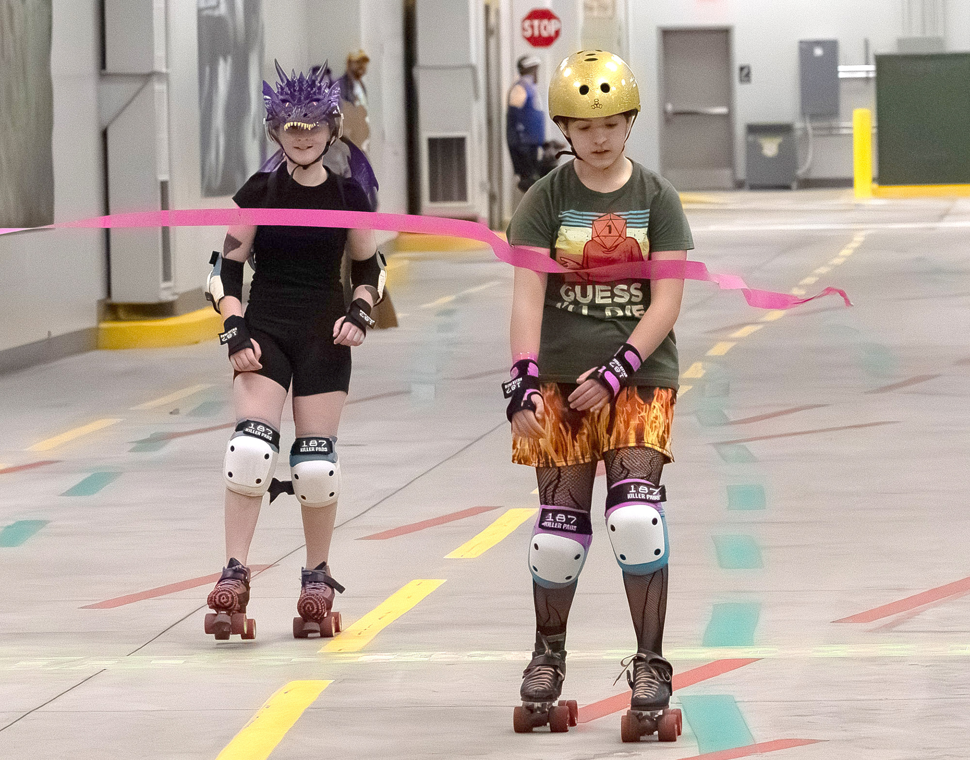 Winner of a race at the Roller Derby Disco on Sunday