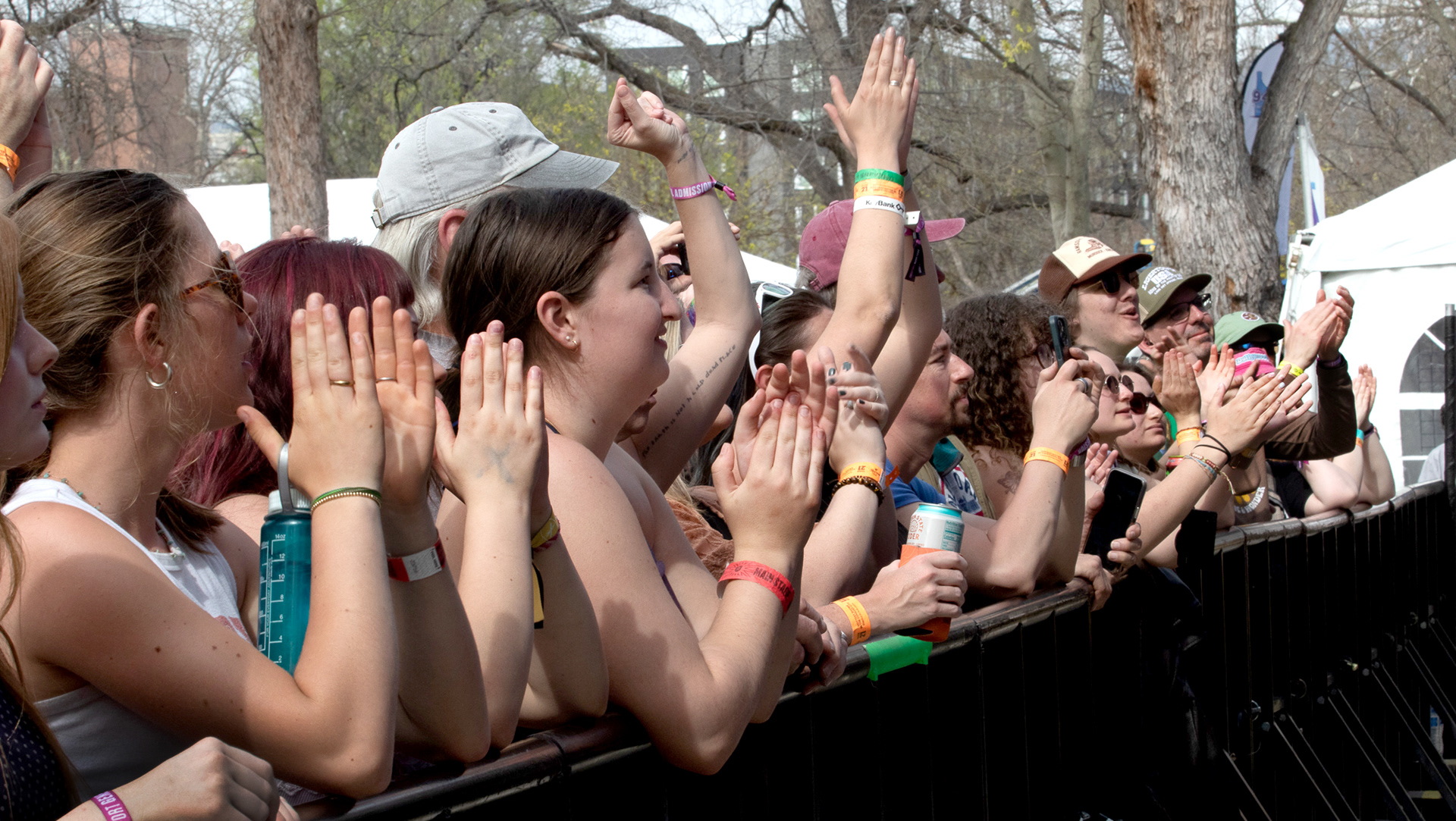 Fans showing their appreciation for The Womack Sisters at Main Stage