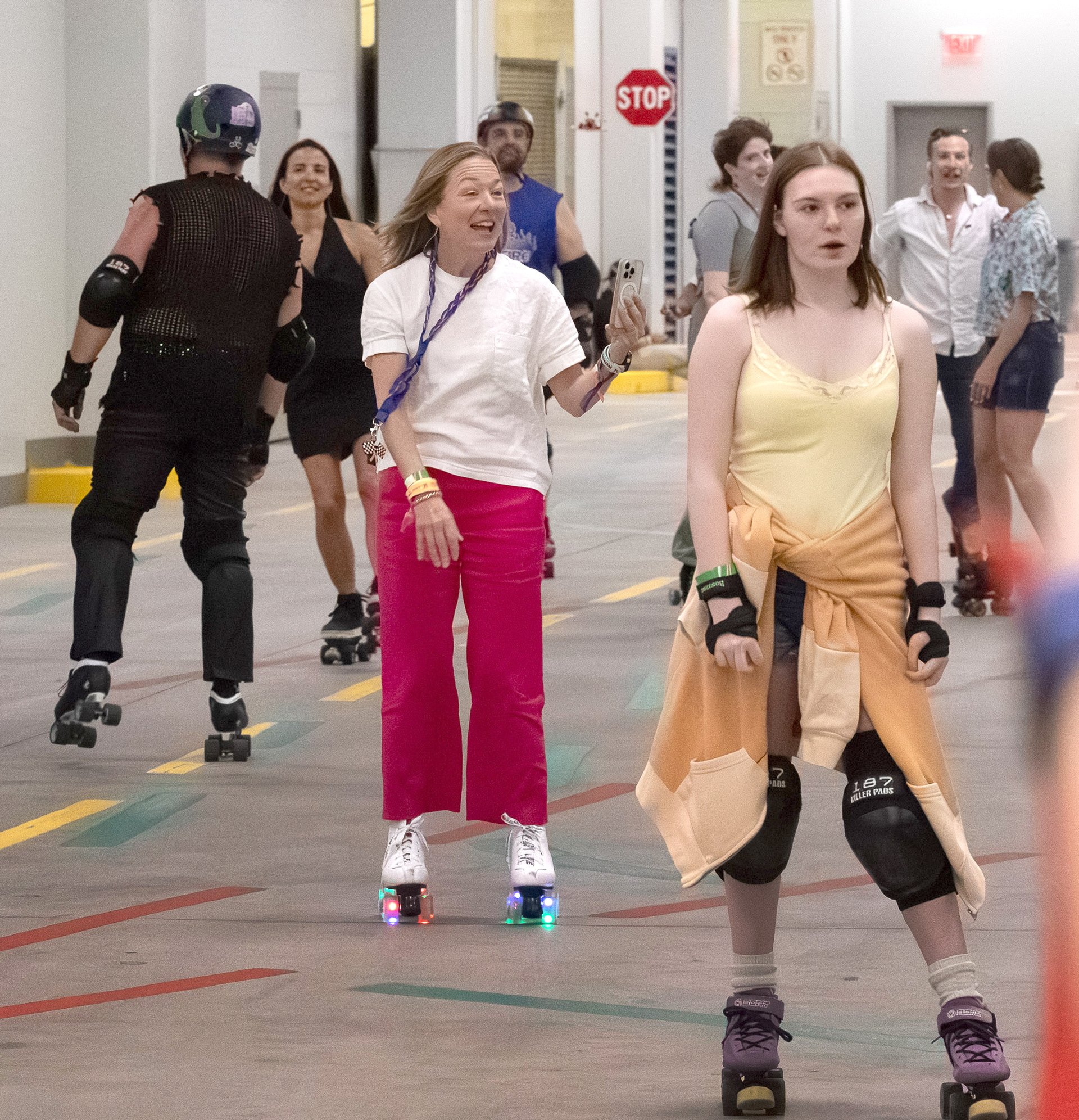 Mayor Lauren McLean at the Roller Derby Disco on Sunday