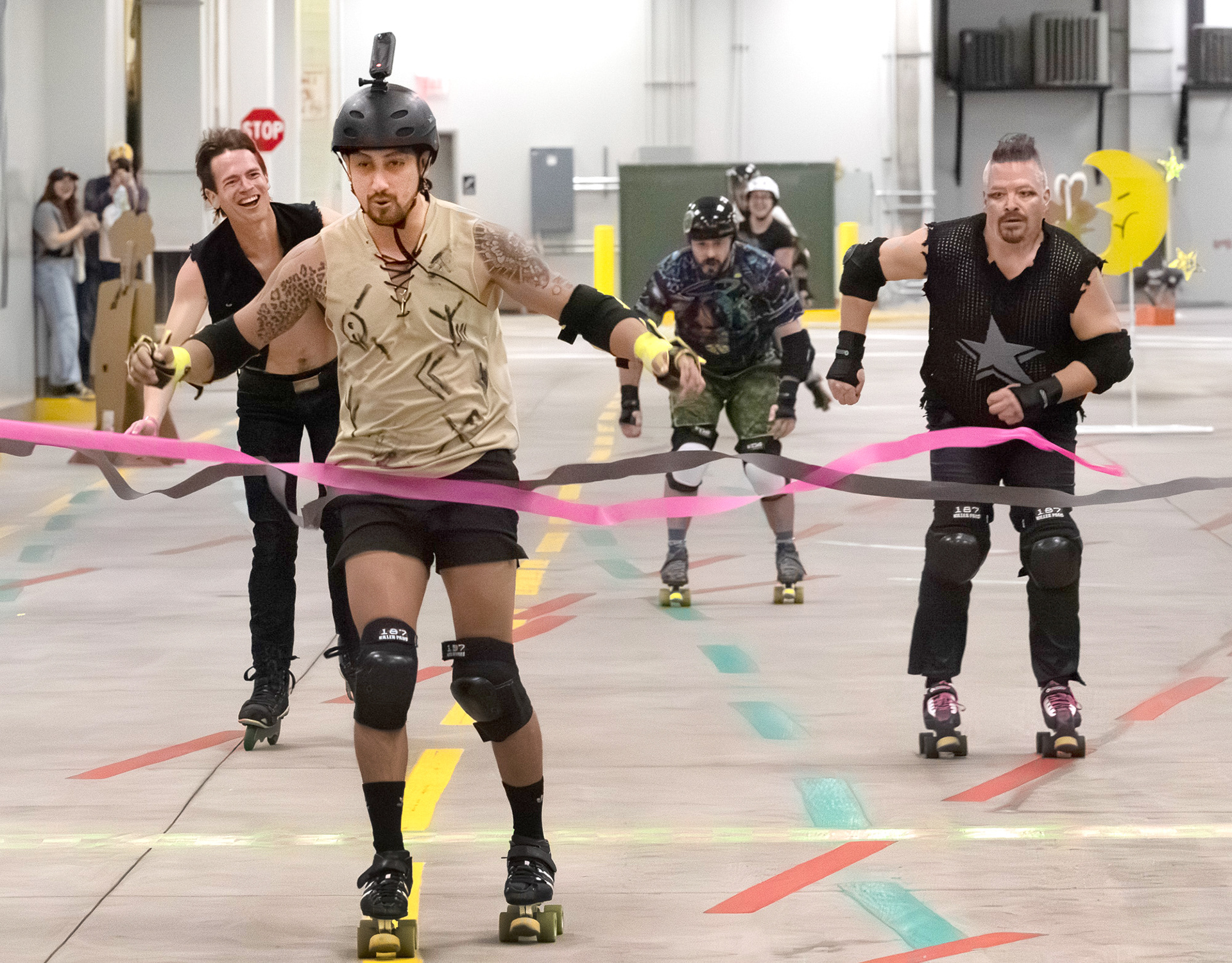 Winner of a race at the Roller Derby Disco on Sunday